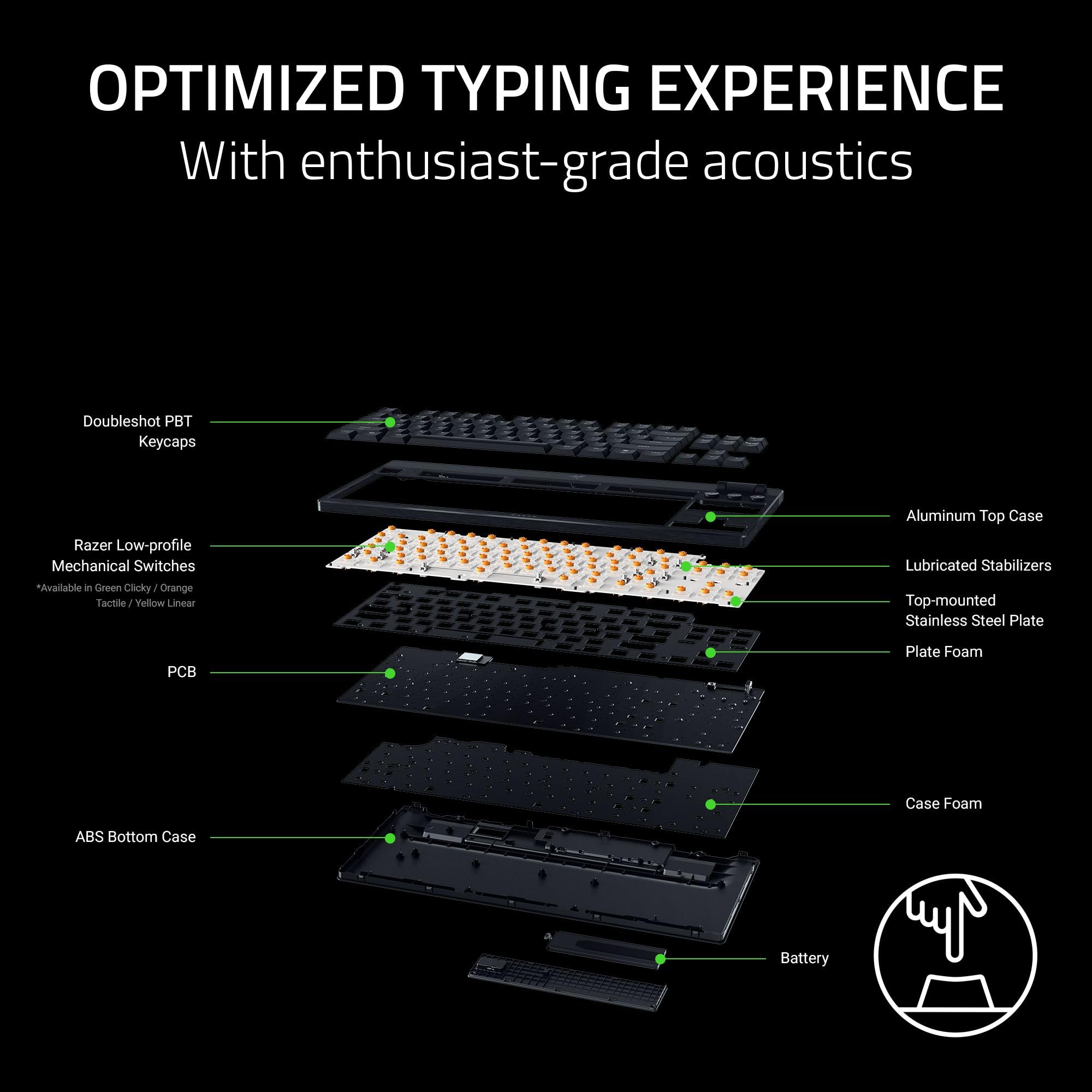 razer-blackwidow-v4-low-profile-tkl-hyperspeed-wireless-gaming-keyboard-green-me image 6