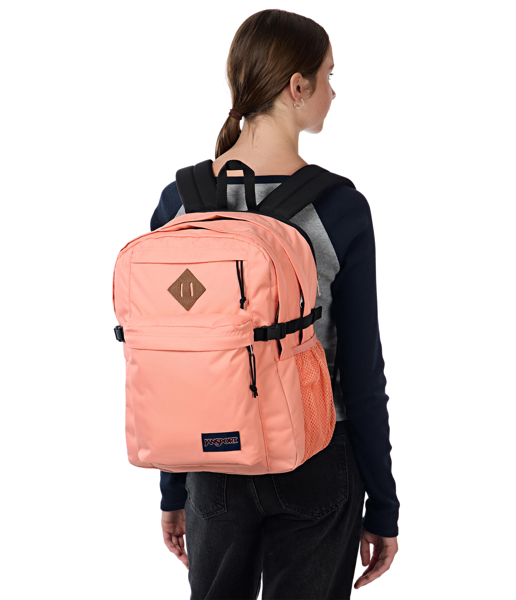 jansport-main-campus-backpack-peach-bum-large-travel-work-backpack-with-15-inch- image 7