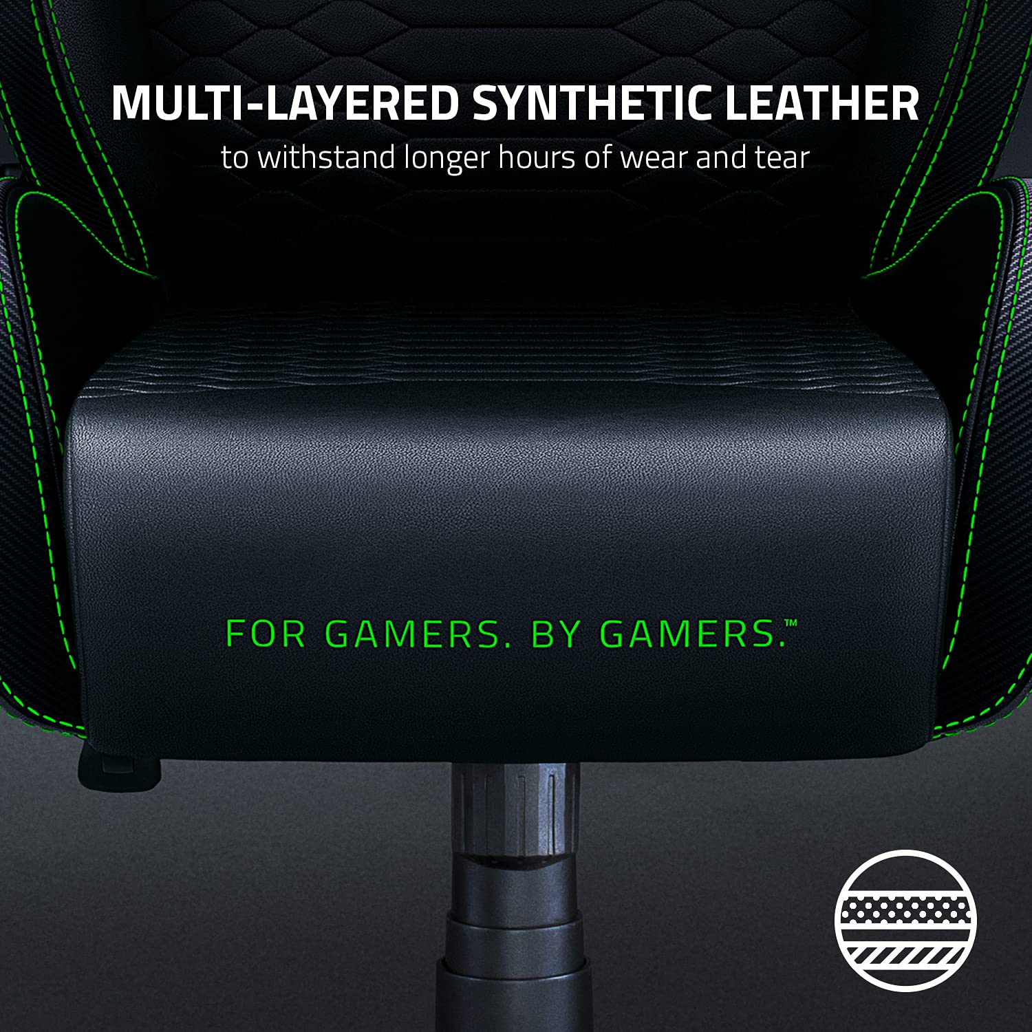 razer-iskur-x-ergonomic-gaming-chair-black-green-2d-armrests-high-density-foam-c image 5