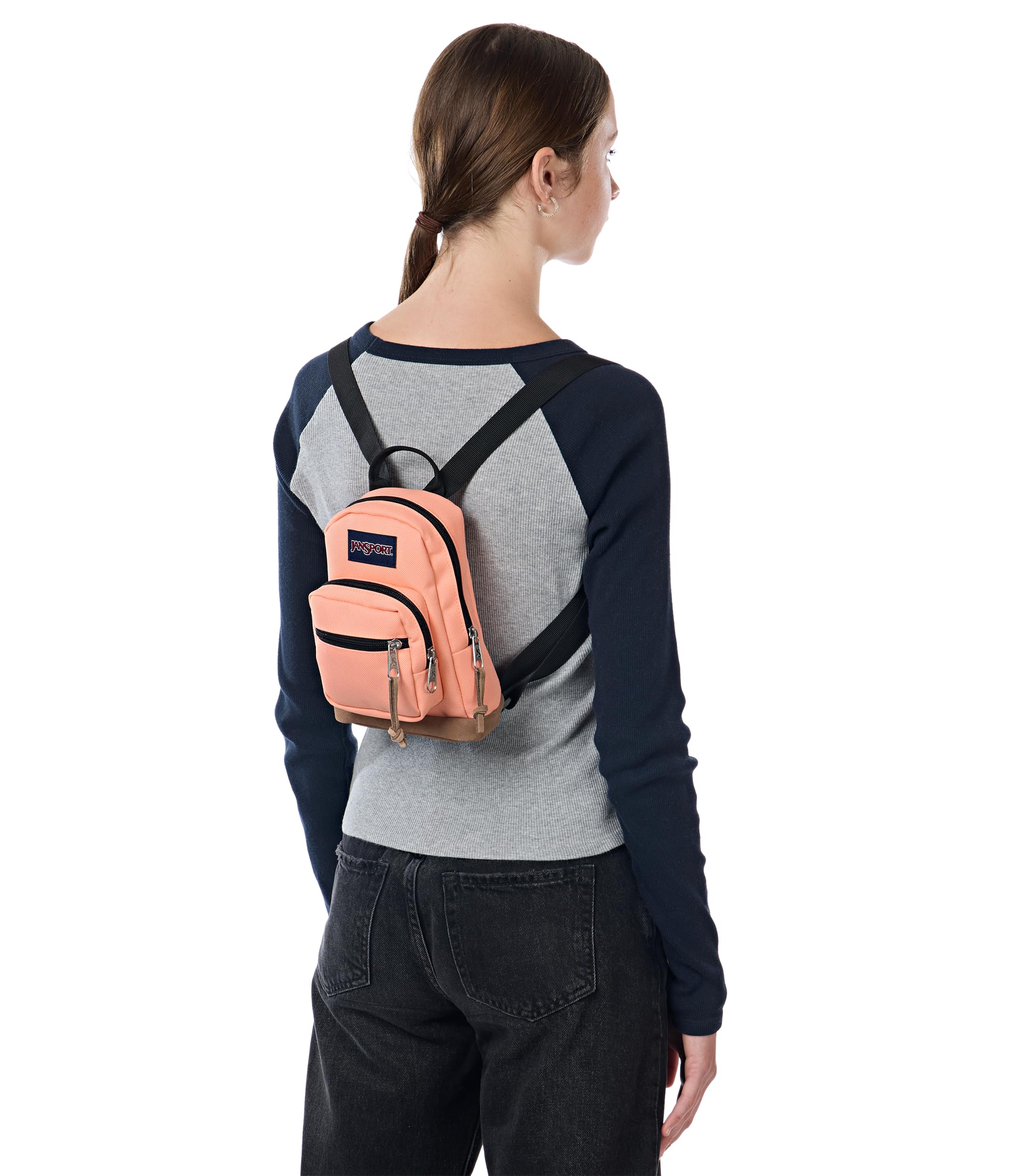 jansport-right-pack-mini-compact-backpack-peach-bum-large-main-compartment-with- image 5