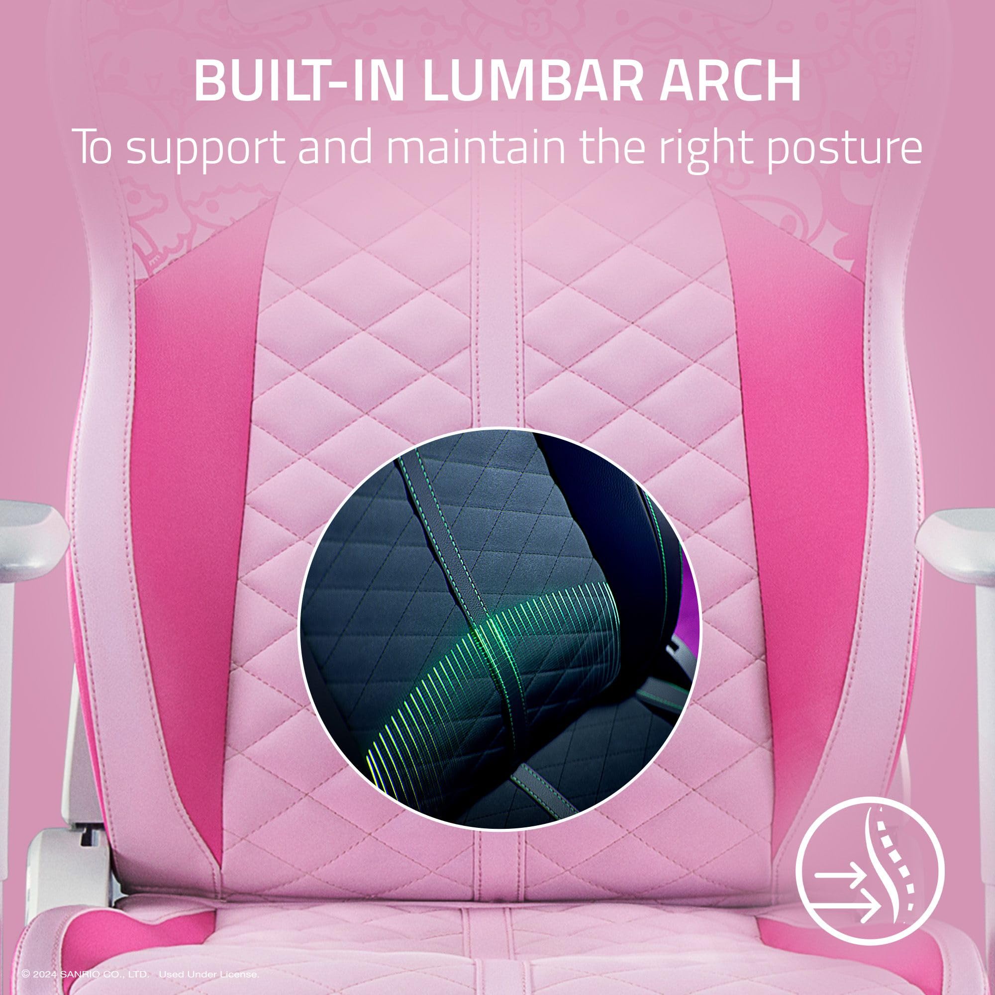 razer-enki-x-essential-gaming-chair-hello-kitty-friends-edition-built-in-lumbar- image 4