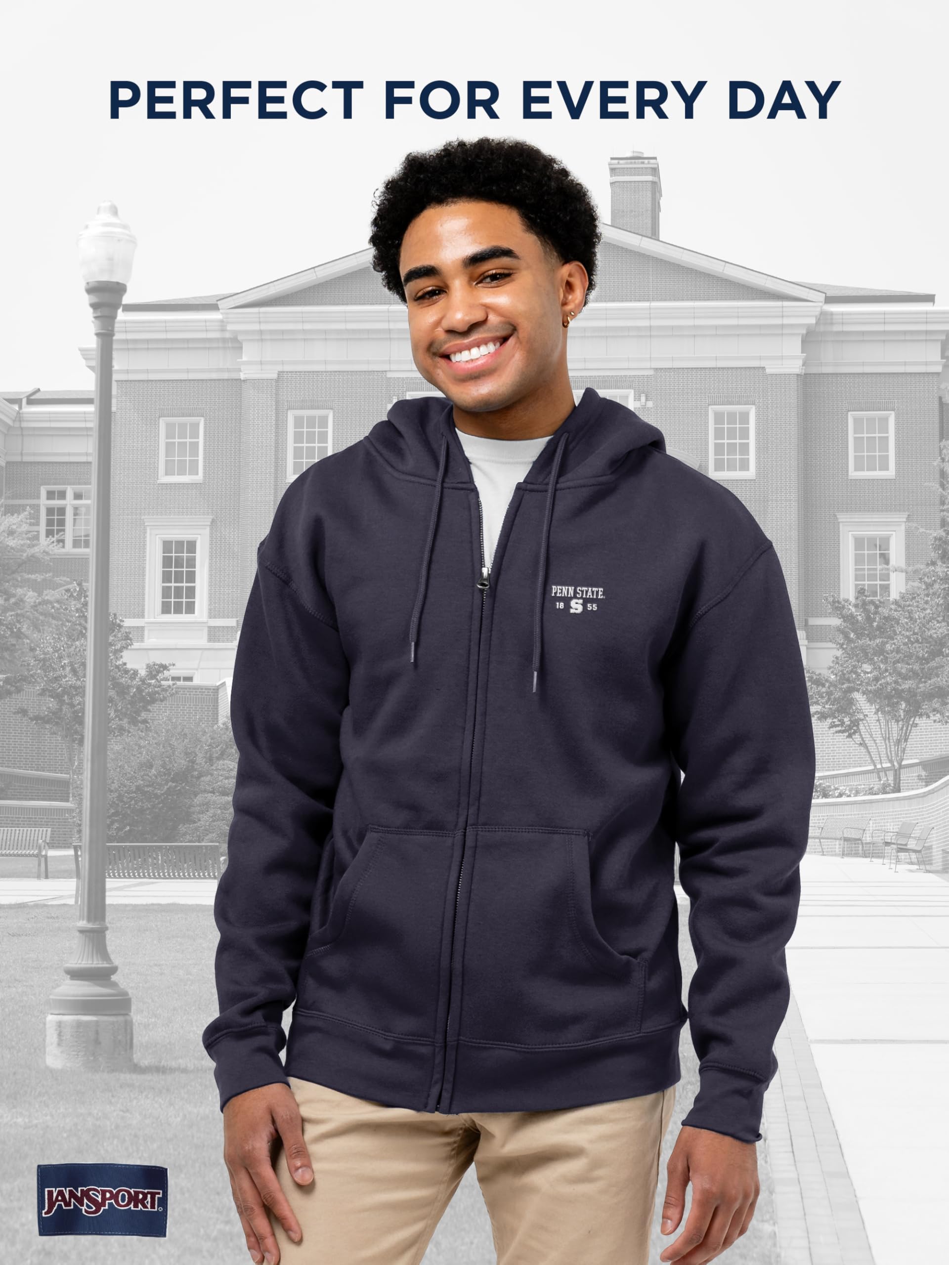 jansport-ncaa-rival-full-zip-hoodie-officially-licensed-team-hoodie-with-double- image 2