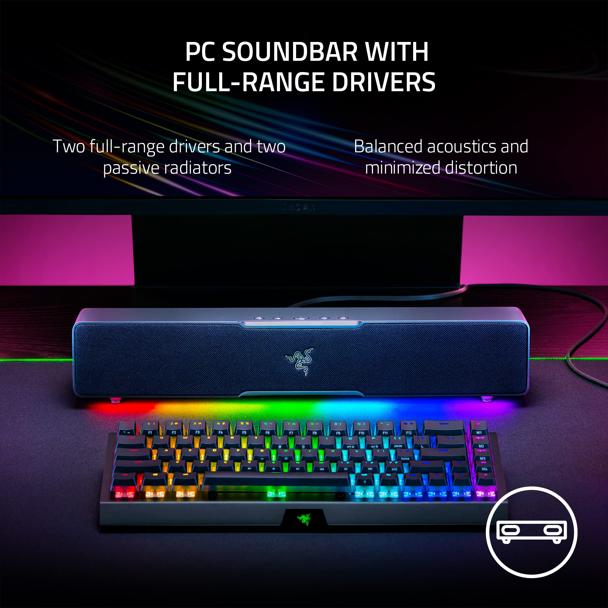 razer-leviathan-v2-x-pc-soundbar-compact-design-full-range-drivers-chroma-rgb-us image 2
