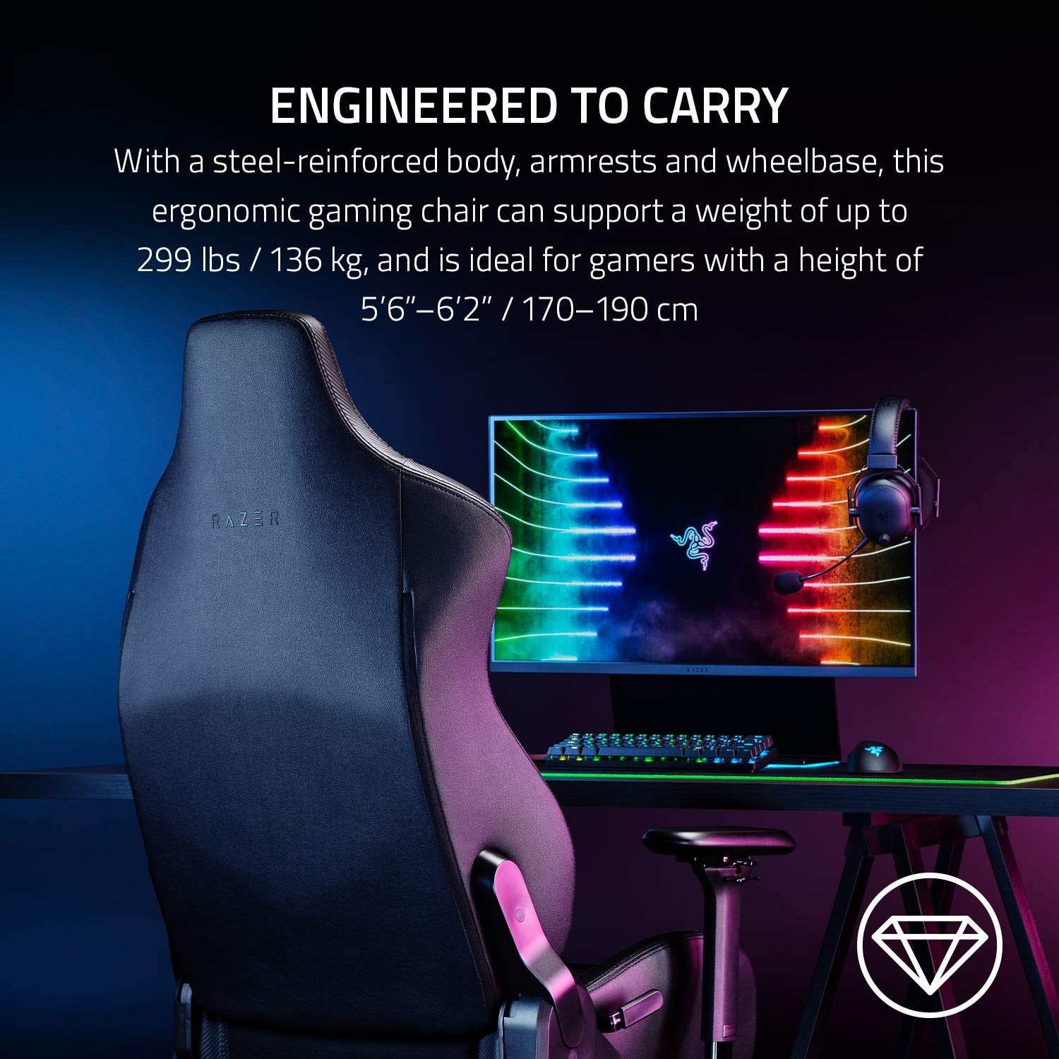 razer-iskur-ergonomic-gaming-chair-with-adjustable-lumbar-support-system-multi-l image 8