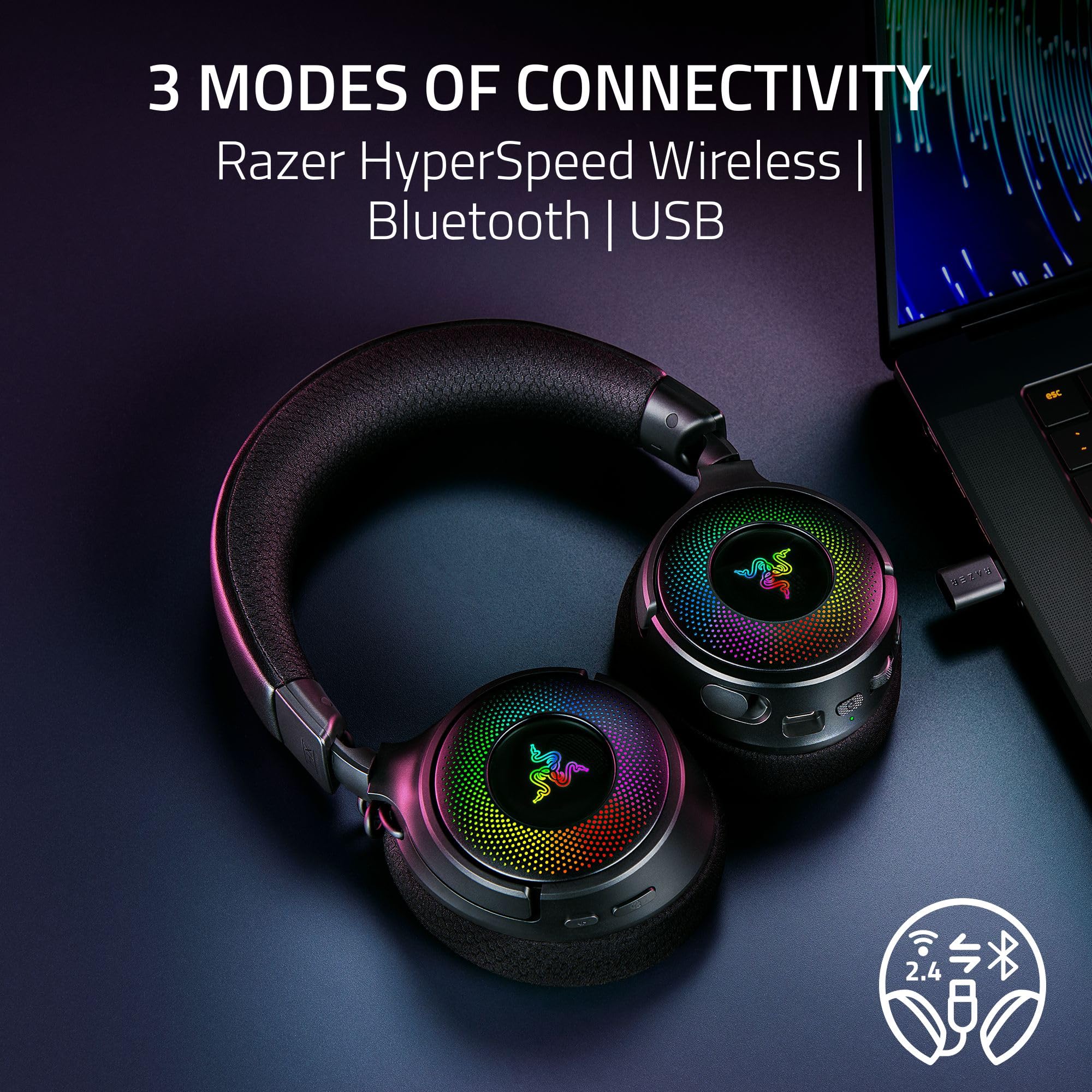 razer-kraken-v4-wireless-gaming-headset-triforce-titanium-40mm-drivers-hyperspee image 3