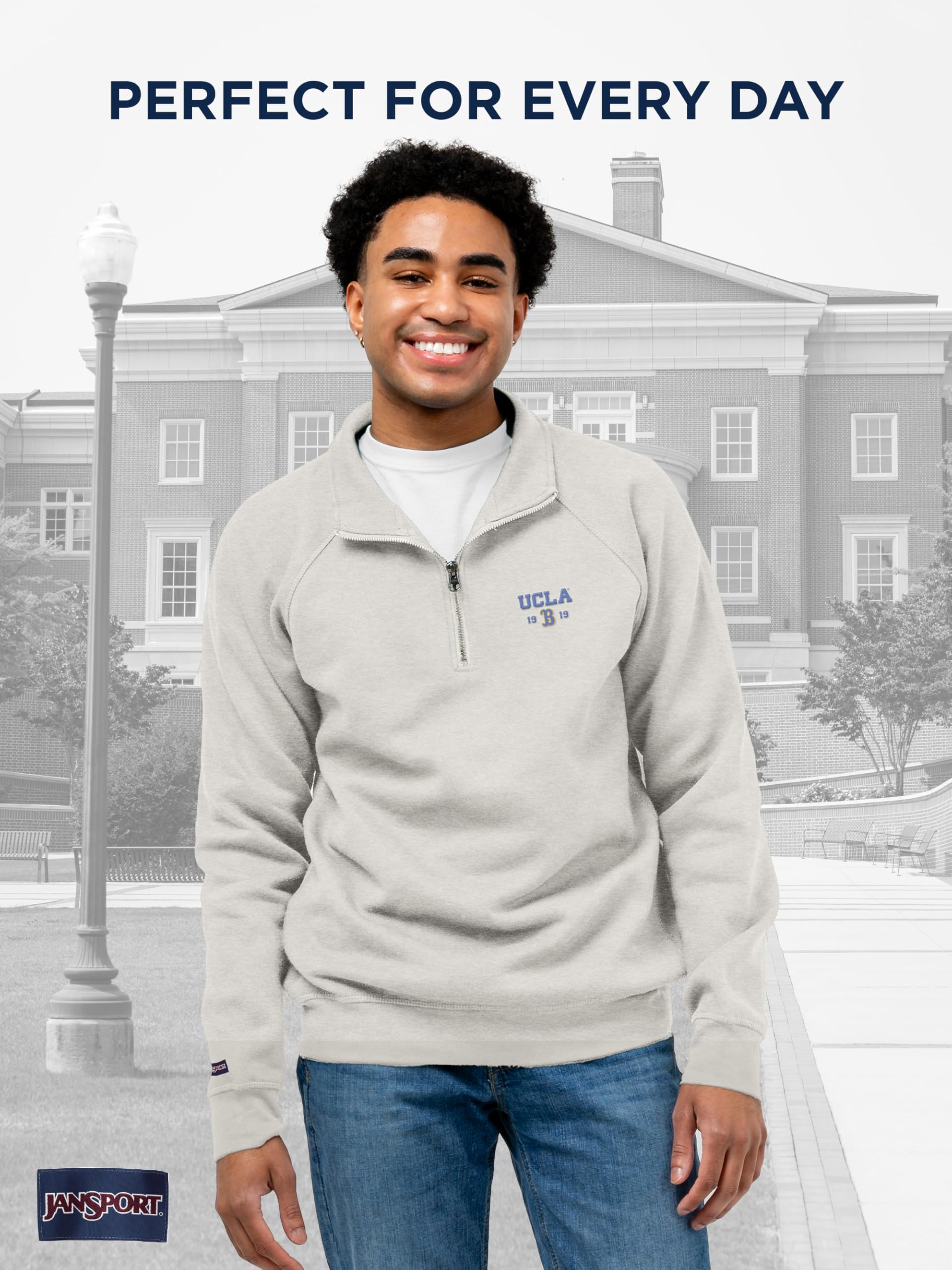 jansport-ncaa-officially-licensed-rival-quarter-zip-sweatshirt-long-sleeve-stand image 2