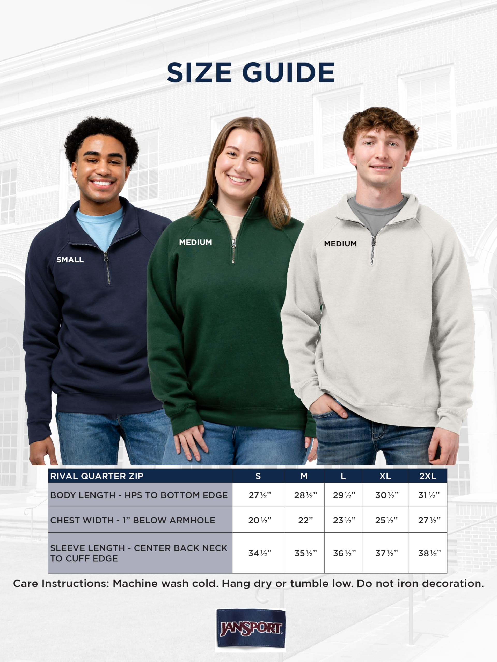 jansport-ncaa-rival-quarter-zip-sweatshirt-officially-licensed-unisex-pullover-c image 6