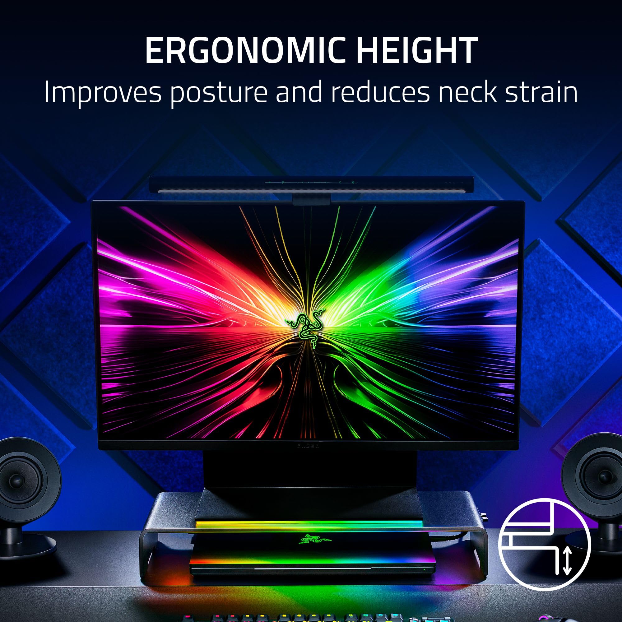 razer-monitor-stand-chroma-4-port-usb-c-hub-monitor-riser-with-rgb-and-organizer image 3