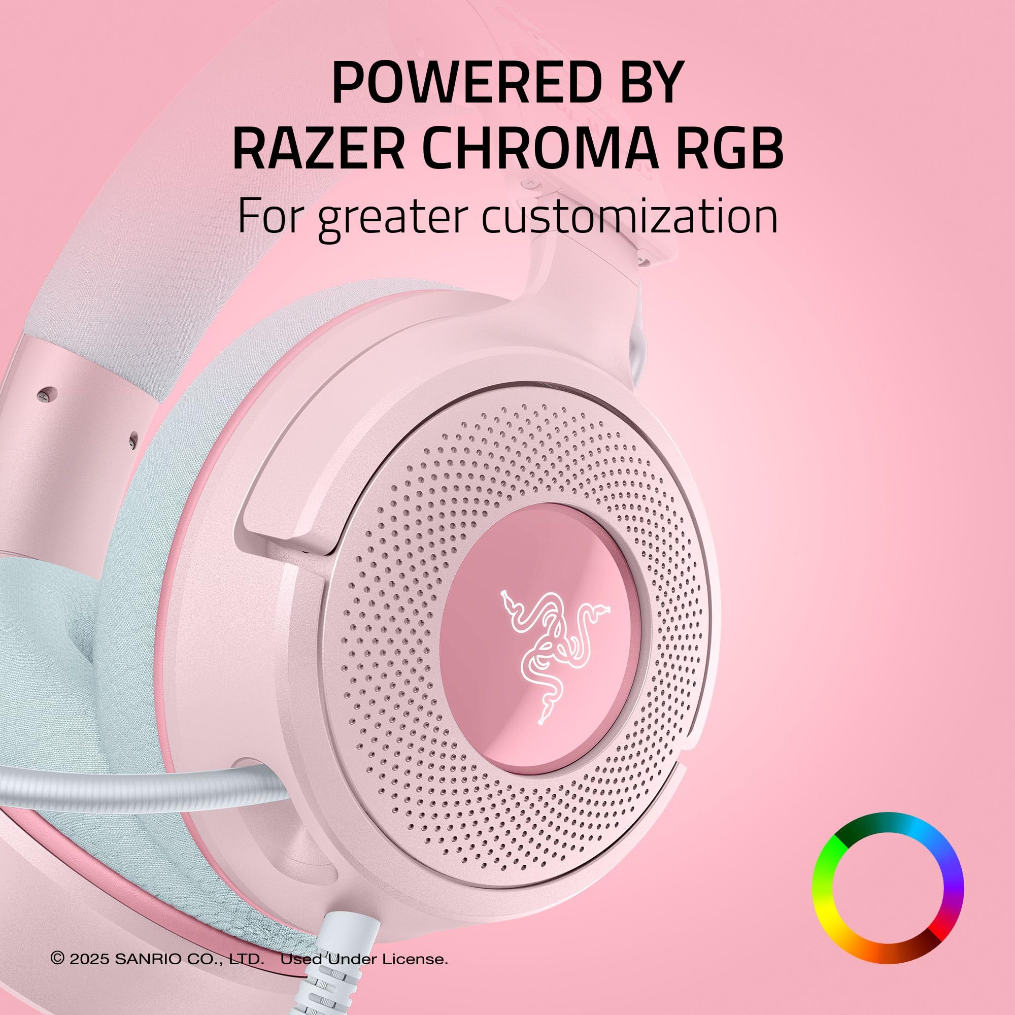 razer-kraken-v4-x-wired-gaming-headset-my-melody-edition-with-triforce-40mm-driv image 7