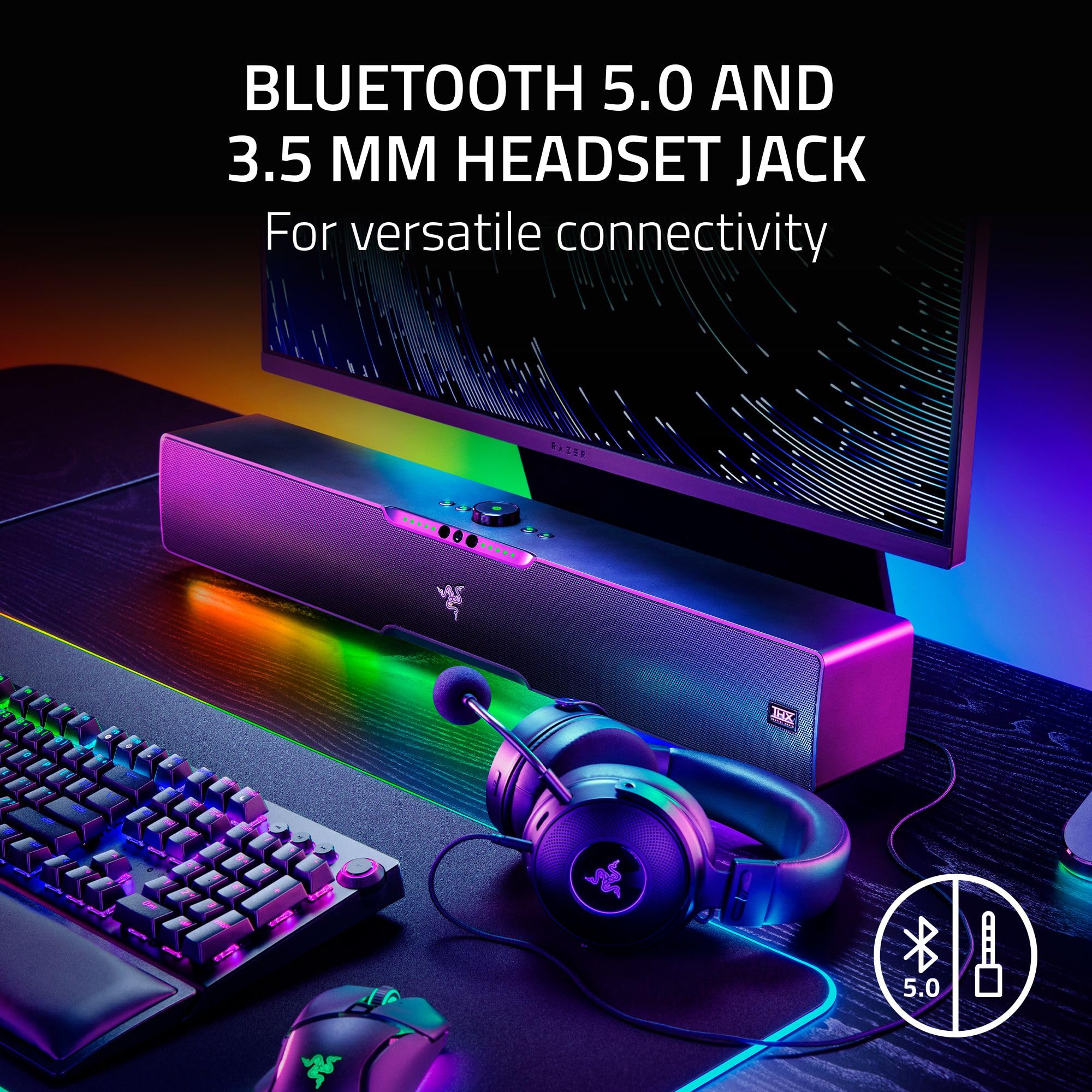 razer-leviathan-v2-pro-pc-gaming-soundbar-with-subwoofer-head-tracking-ai-beamfo image 6