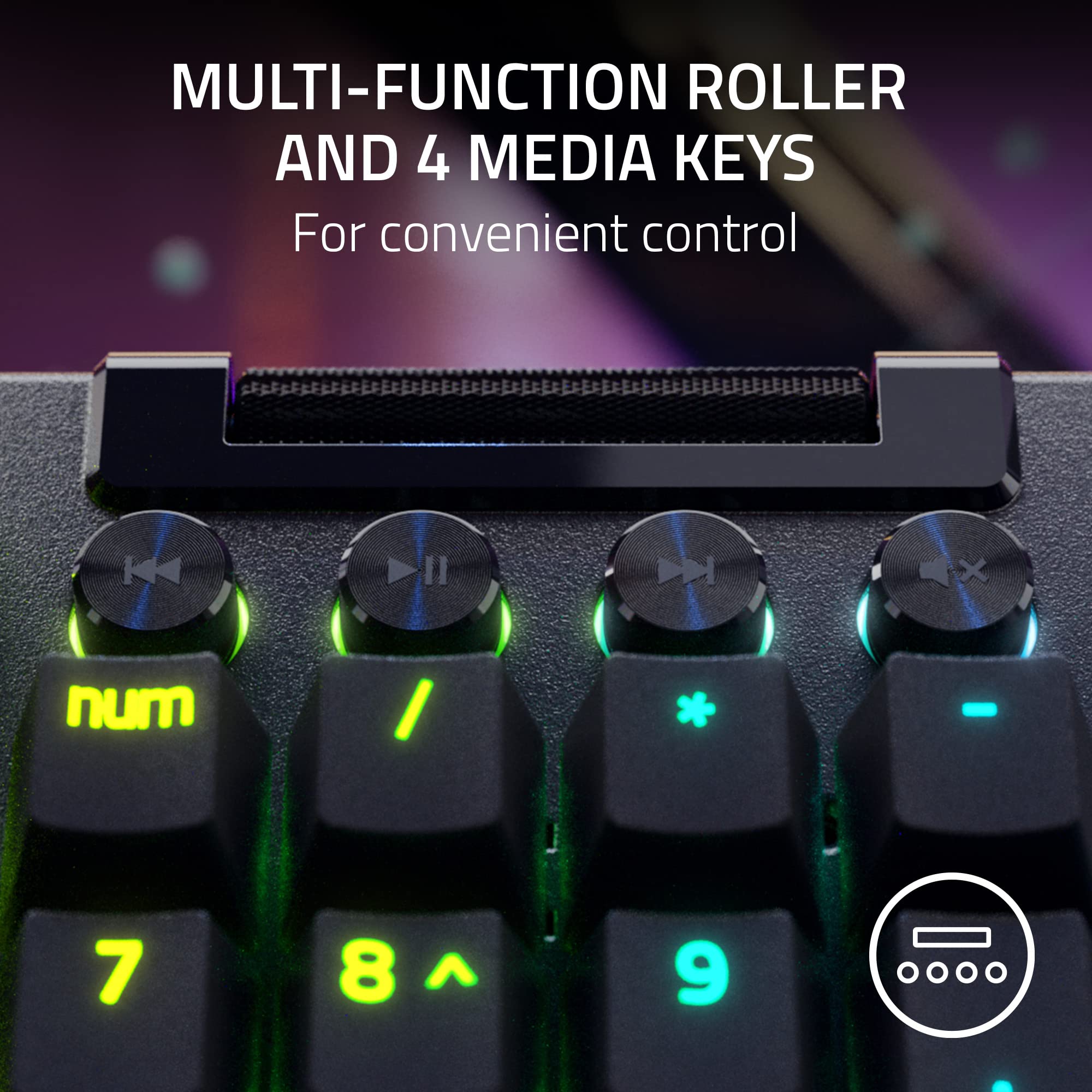 razer-blackwidow-v4-pro-wired-mechanical-gaming-keyboard-green-tactile-clicky-sw image 7