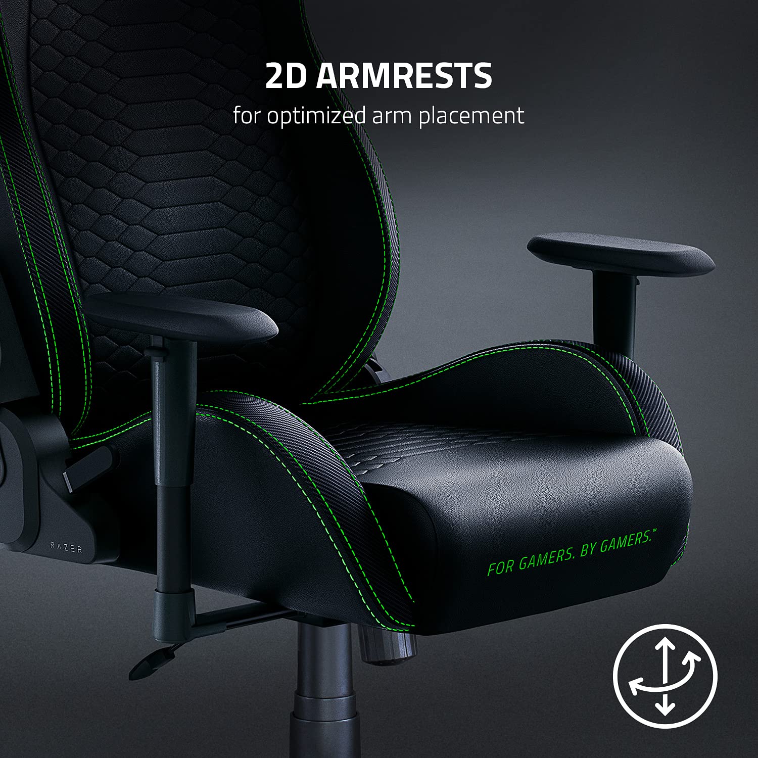 razer-iskur-x-ergonomic-gaming-chair-black-green-2d-armrests-high-density-foam-c image 7