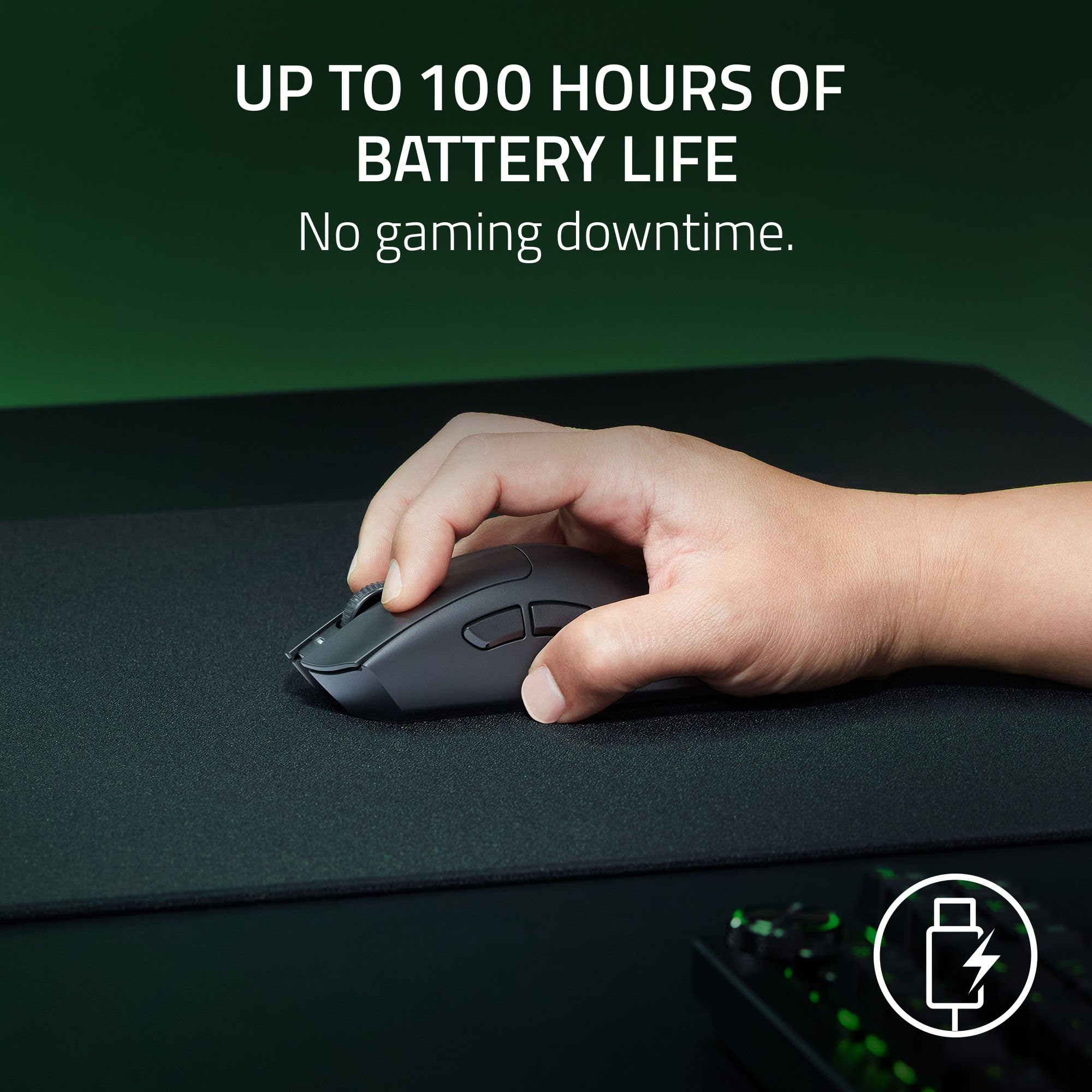 razer-deathadder-v3-hyperspeed-wireless-gaming-mouse-55g-lightweight-26k-focus-x image 4