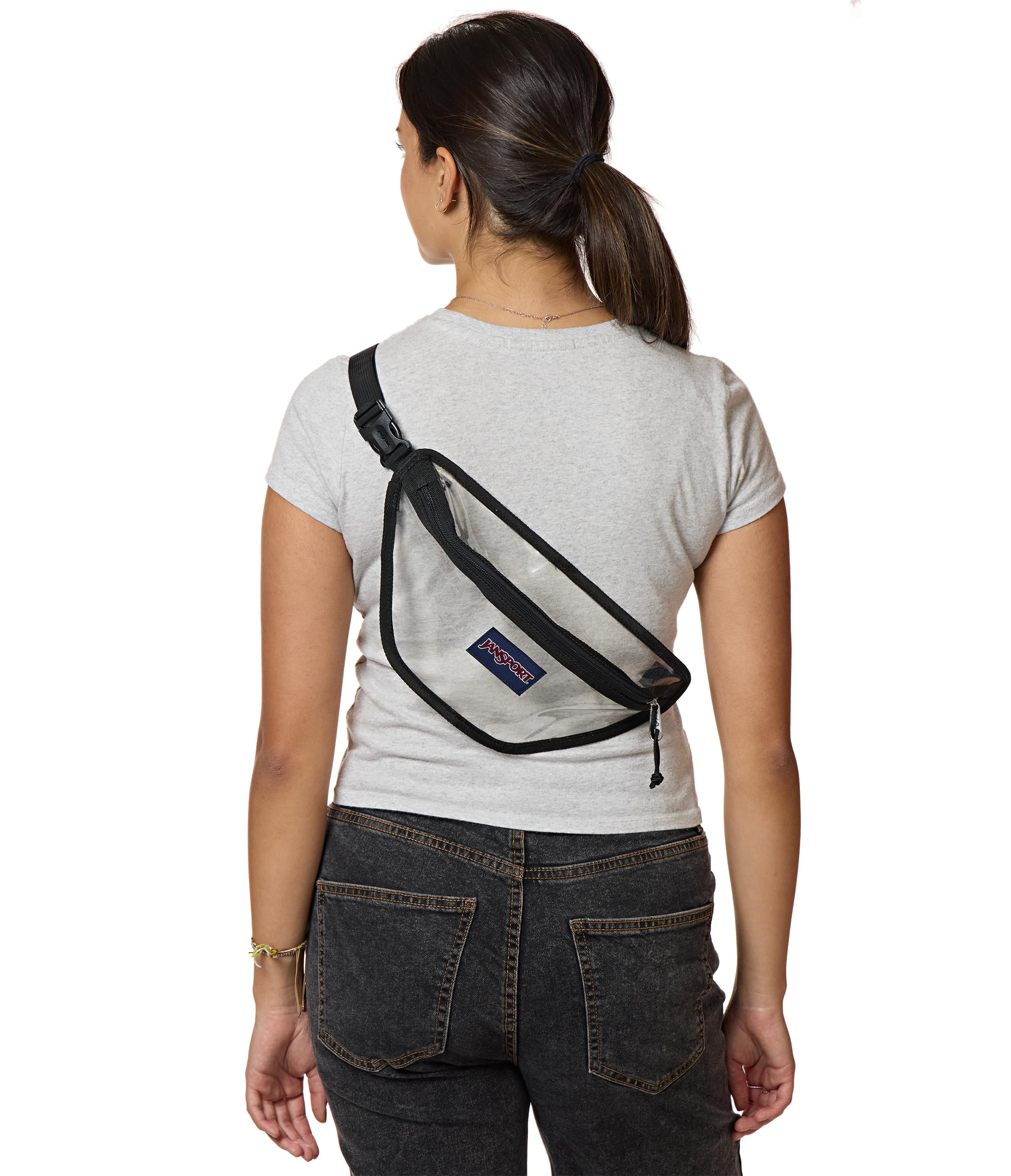 jansport-clear-waistpack-1l-transparent-fanny-pack-with-adjustable-hip-belt-cros image 6