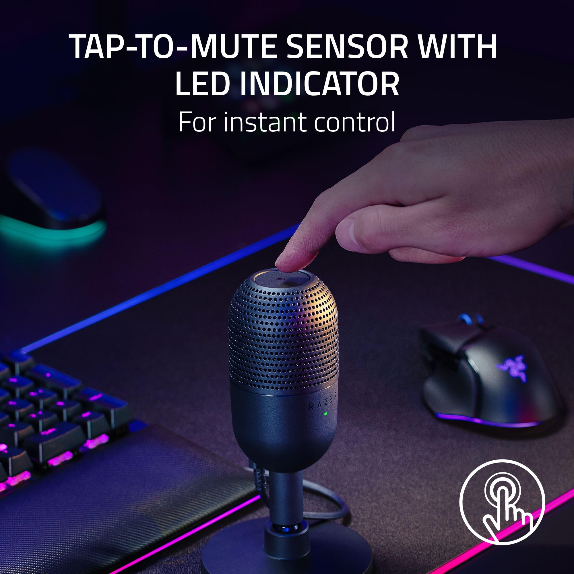 razer-seiren-v3-mini-usb-condenser-microphone-supercardioid-tap-to-mute-with-led image 4