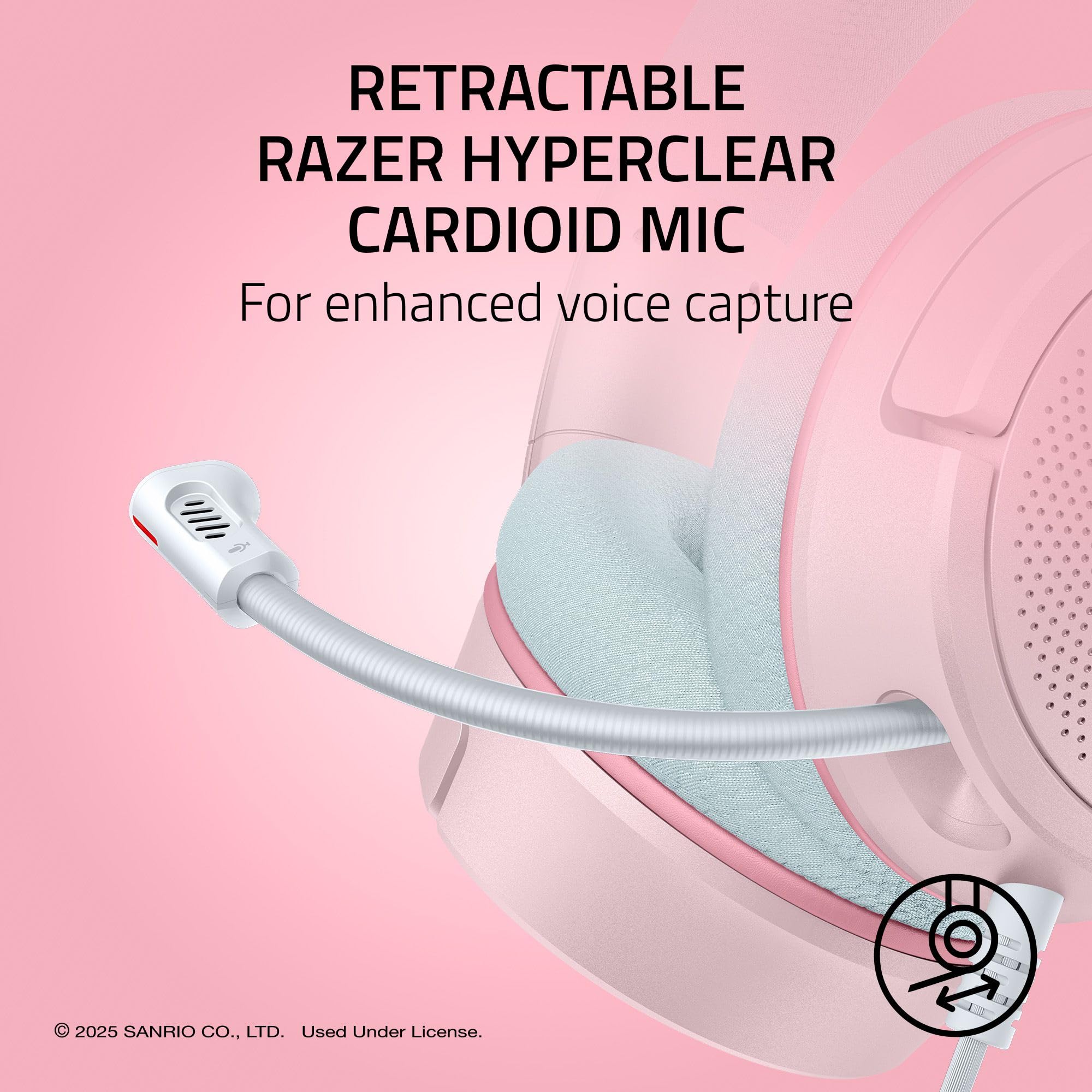 razer-kraken-v4-x-wired-gaming-headset-my-melody-edition-with-triforce-40mm-driv image 3