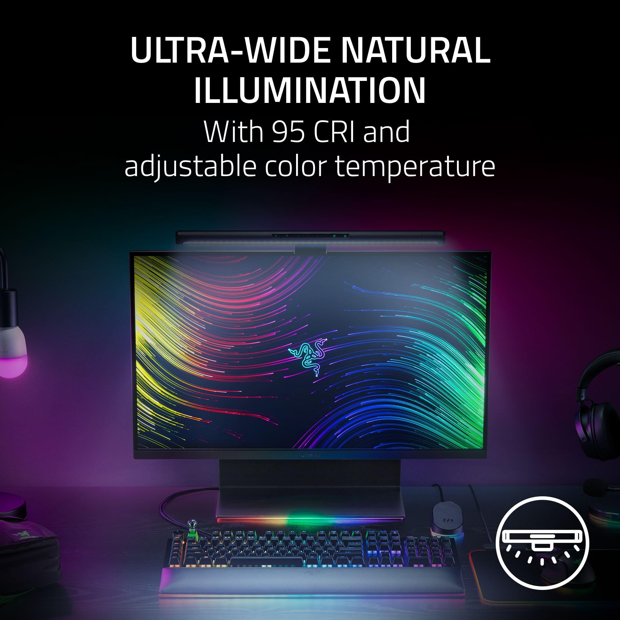 razer-aether-monitor-led-light-bar-front-back-dual-lighting-chroma-rgb-fits-most image 3