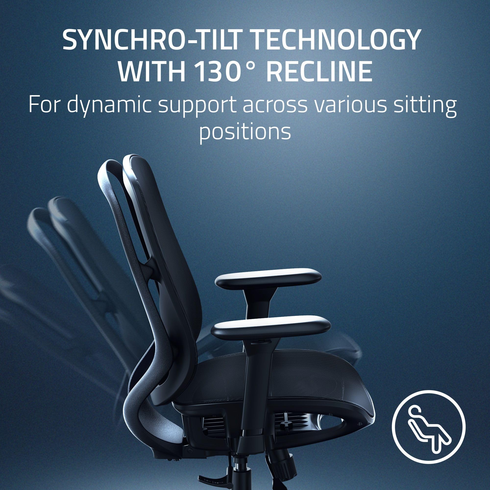 razer-fujin-mesh-ergonomic-gaming-chair-breathable-mesh-130-recline-adjustable-l image 4