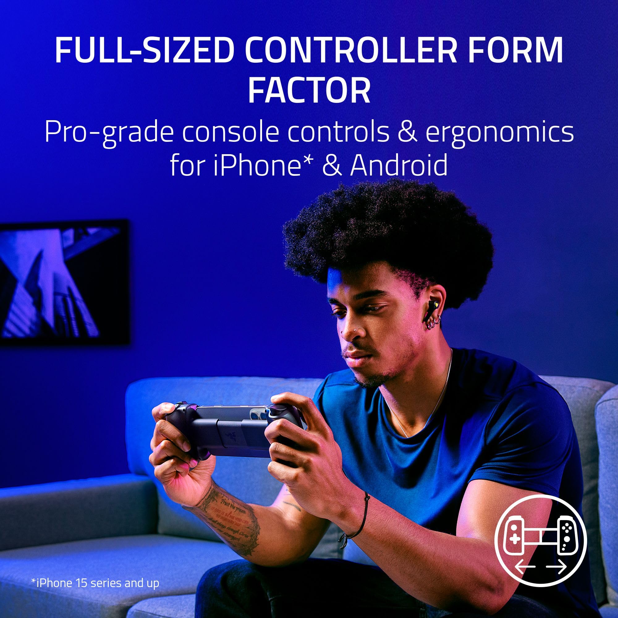 razer-kishi-v3-mobile-gaming-controller-for-iphone-15-16-17-android-usb-c-with-f image 2