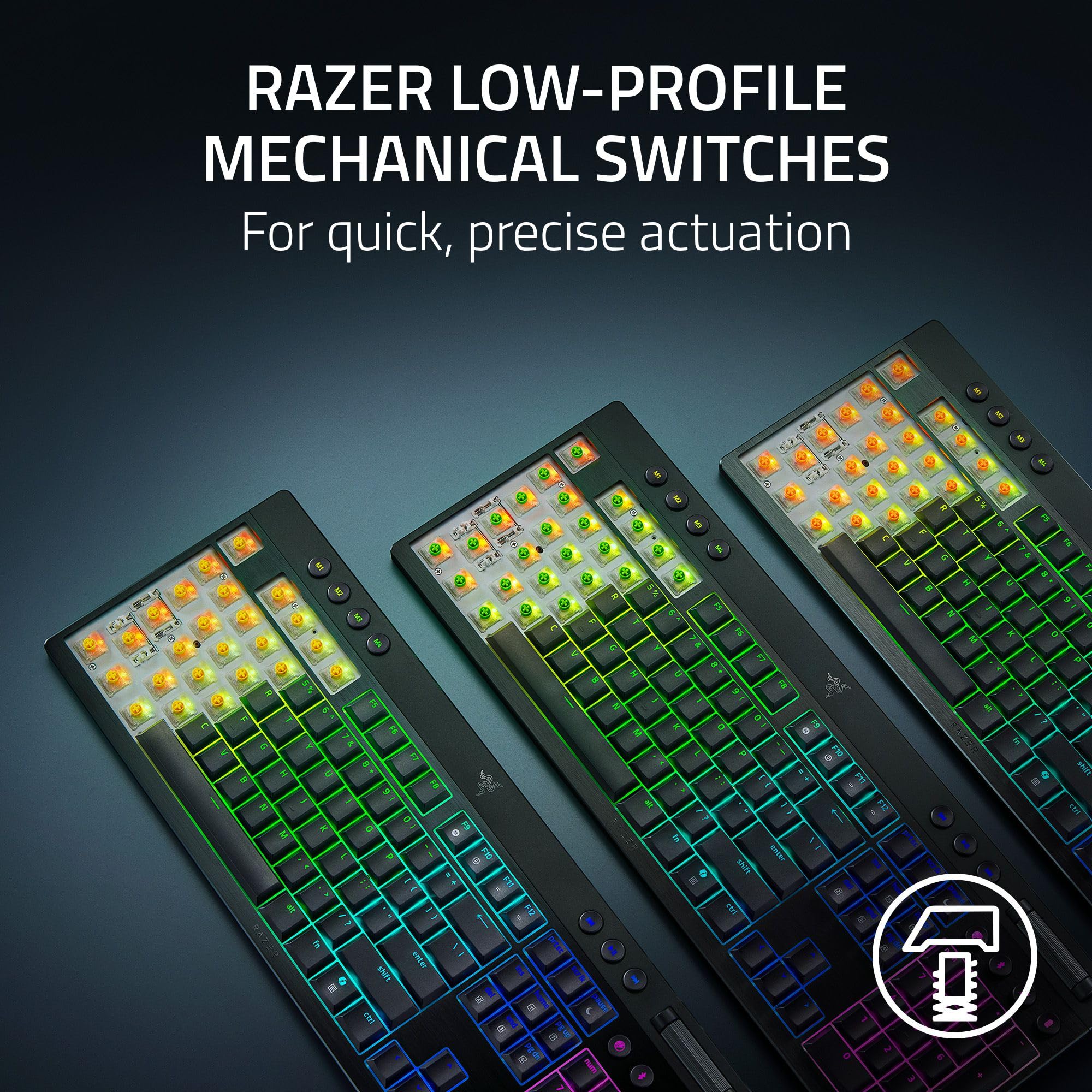 razer-blackwidow-v4-low-profile-hyperspeed-wireless-gaming-keyboard-green-mechan image 2