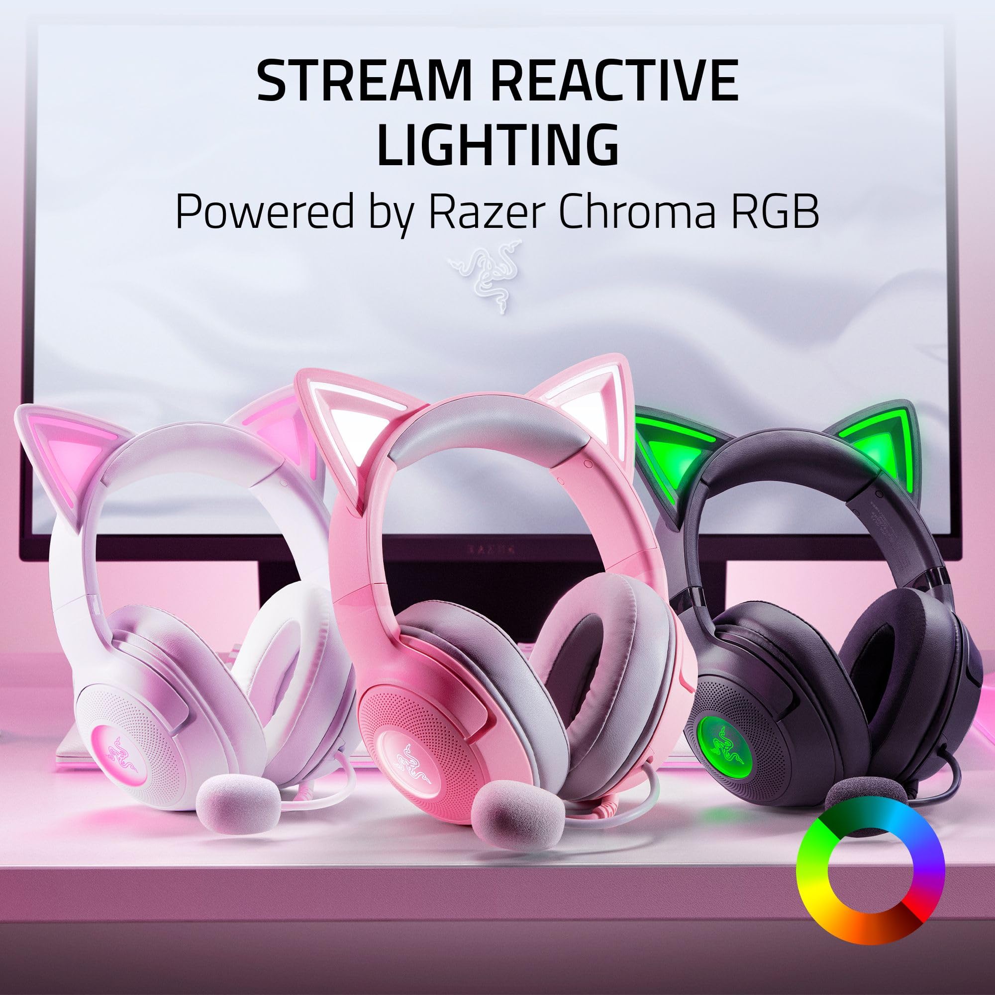 razer-kraken-kitty-v2-usb-wired-gaming-headset-chroma-rgb-kitty-ears-stream-reac image 3