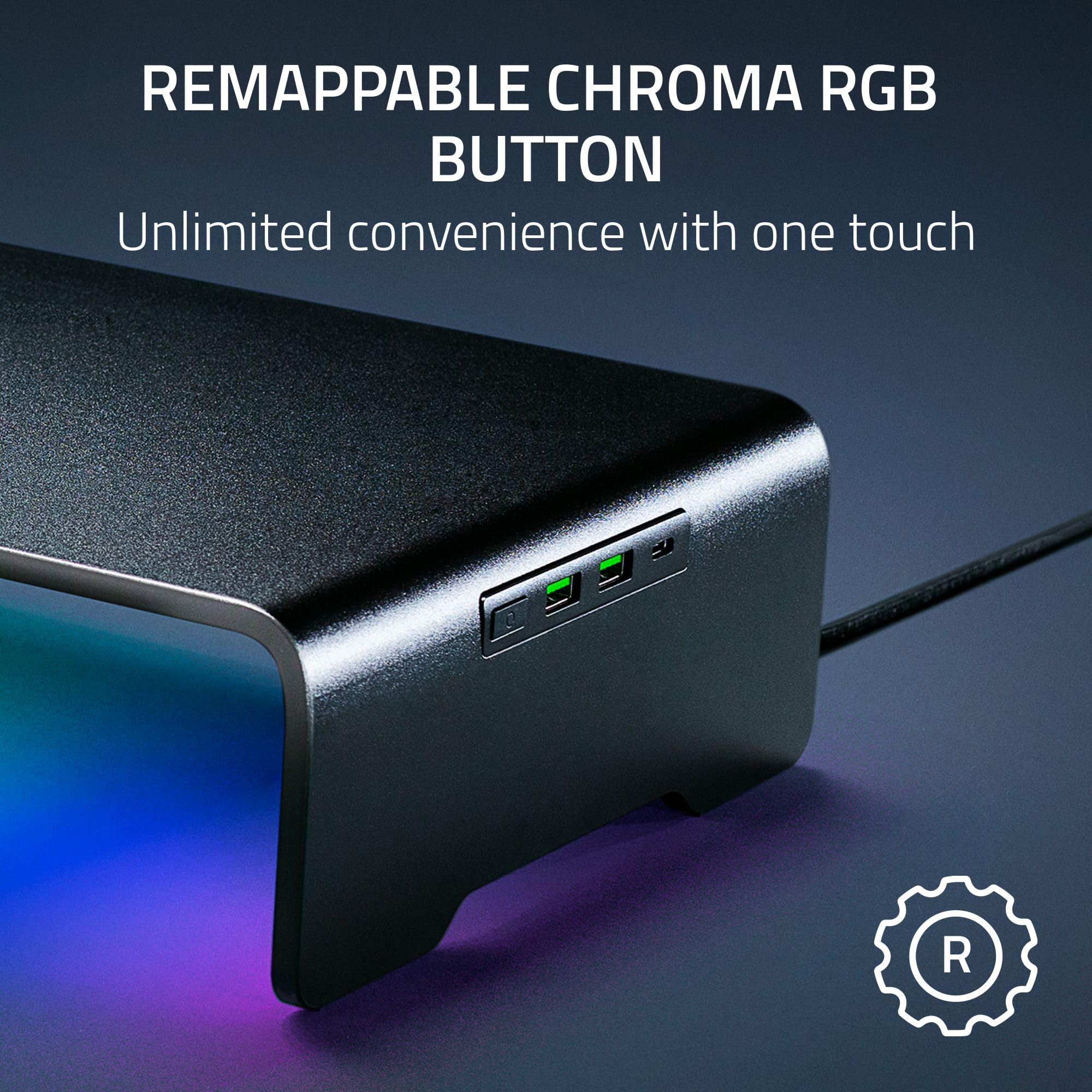razer-monitor-stand-chroma-4-port-usb-c-hub-monitor-riser-with-rgb-and-organizer image 6