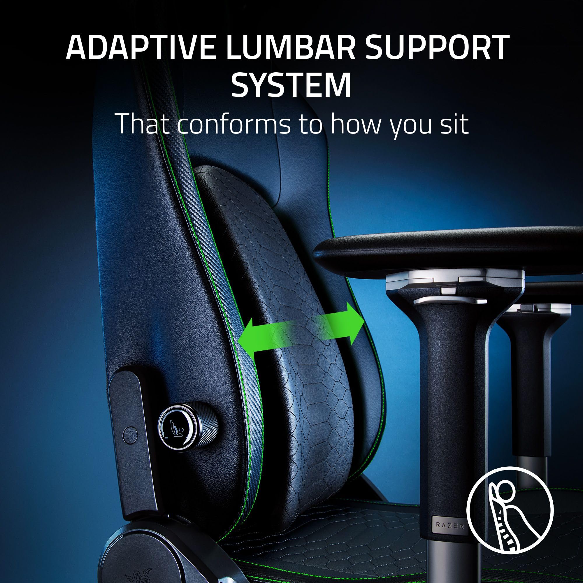 razer-iskur-v2-ergonomic-gaming-chair-with-adaptive-lumbar-support-152-recline-4 image 5