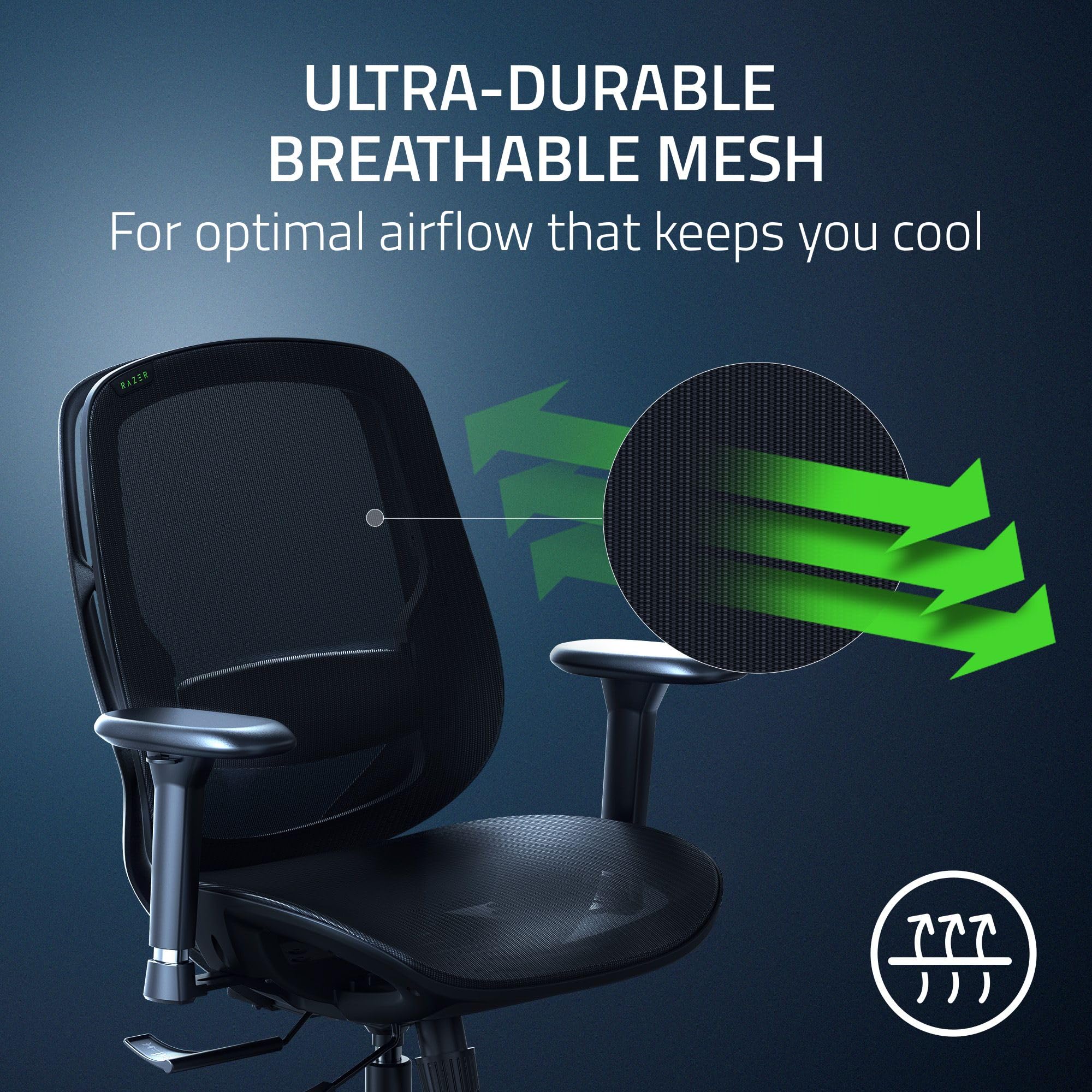 razer-fujin-mesh-ergonomic-gaming-chair-breathable-mesh-130-recline-adjustable-l image 3