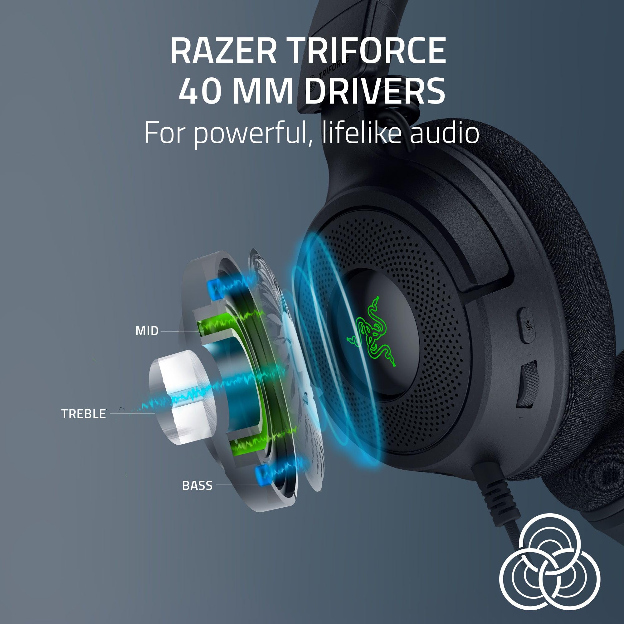 razer-kraken-v4-x-wired-gaming-headset-triforce-40mm-drivers-7-1-surround-sound- image 2