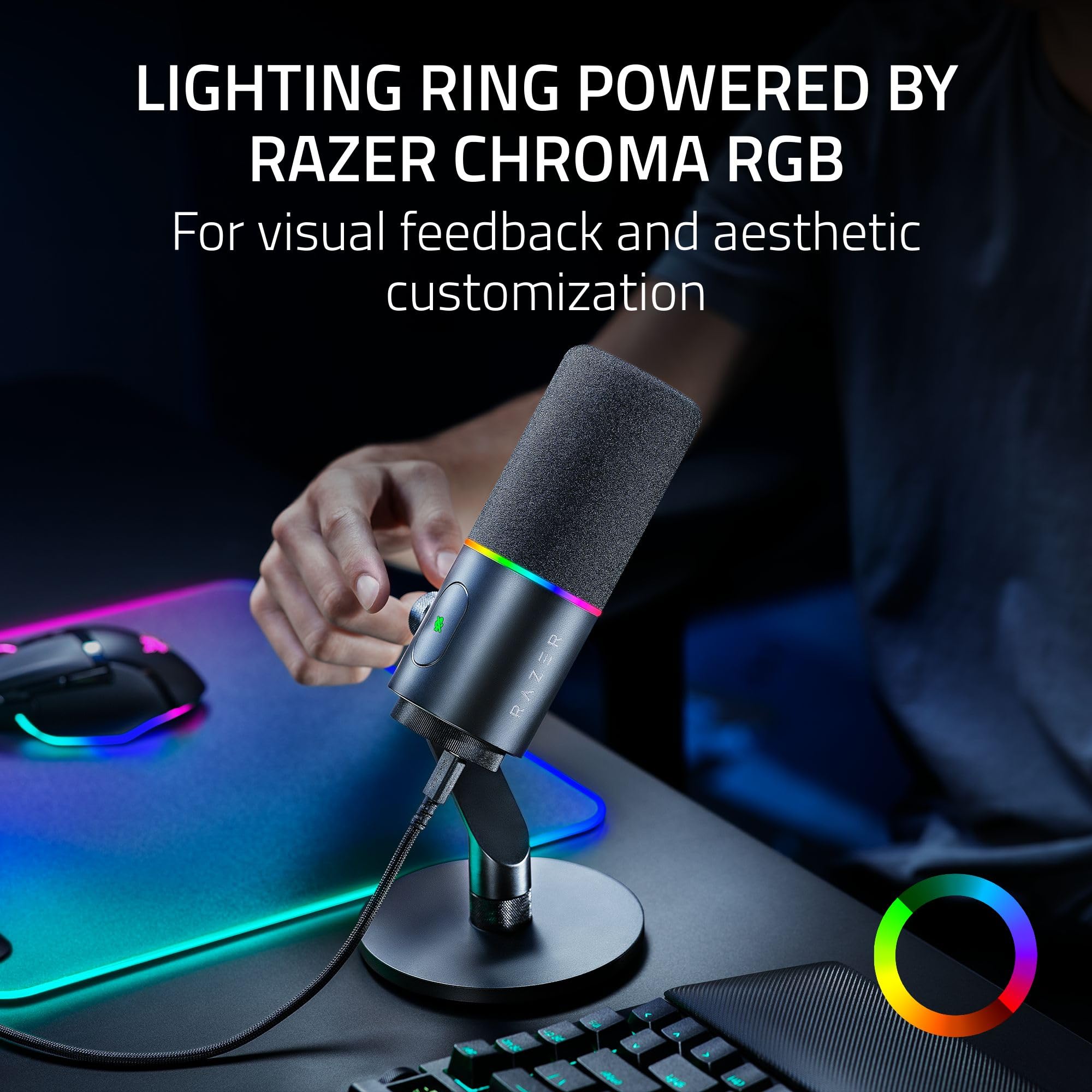razer-seiren-v3-pro-dynamic-streaming-microphone-usb-type-c-xlr-32-bit-float-ai- image 7