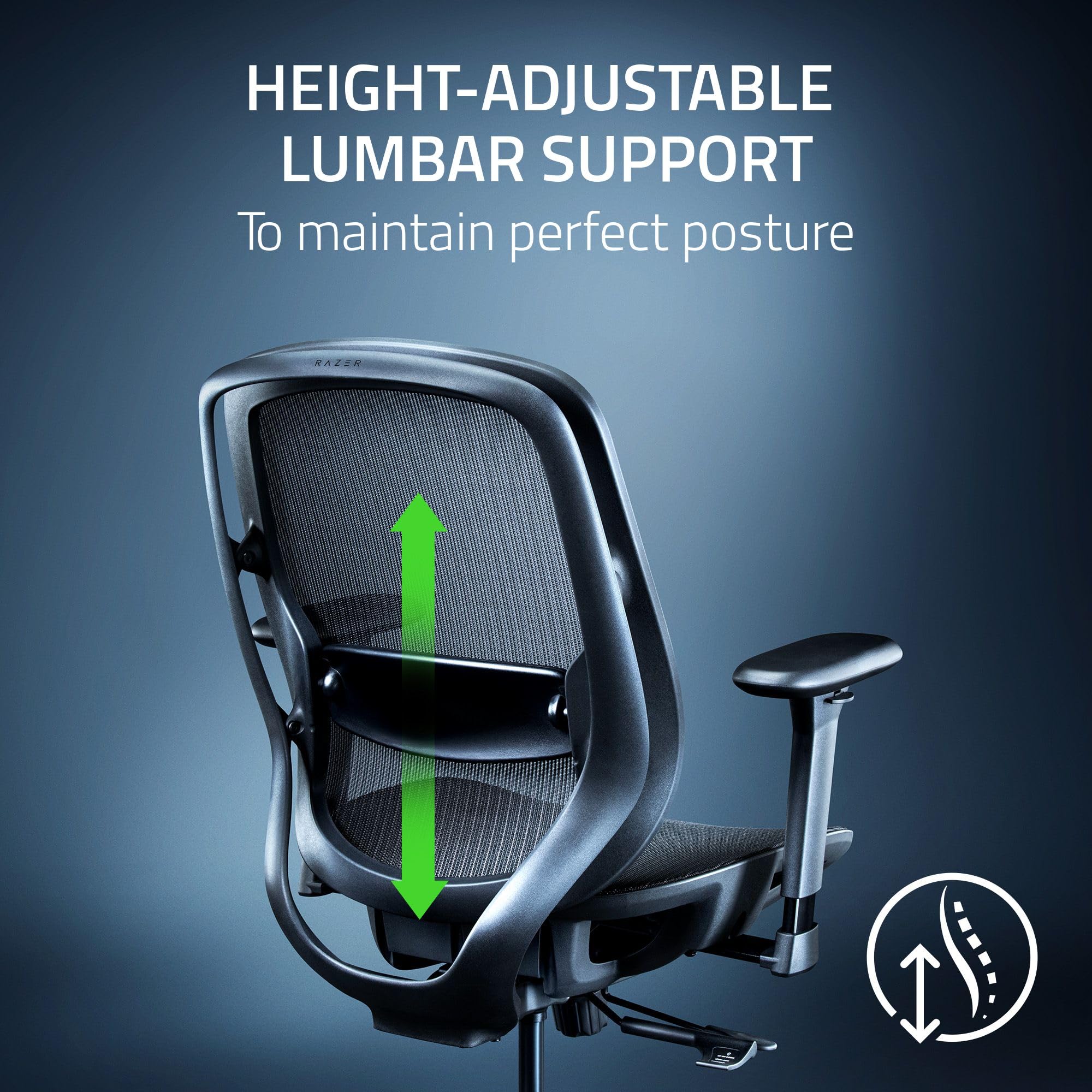 razer-fujin-mesh-ergonomic-gaming-chair-breathable-mesh-130-recline-adjustable-l image 5