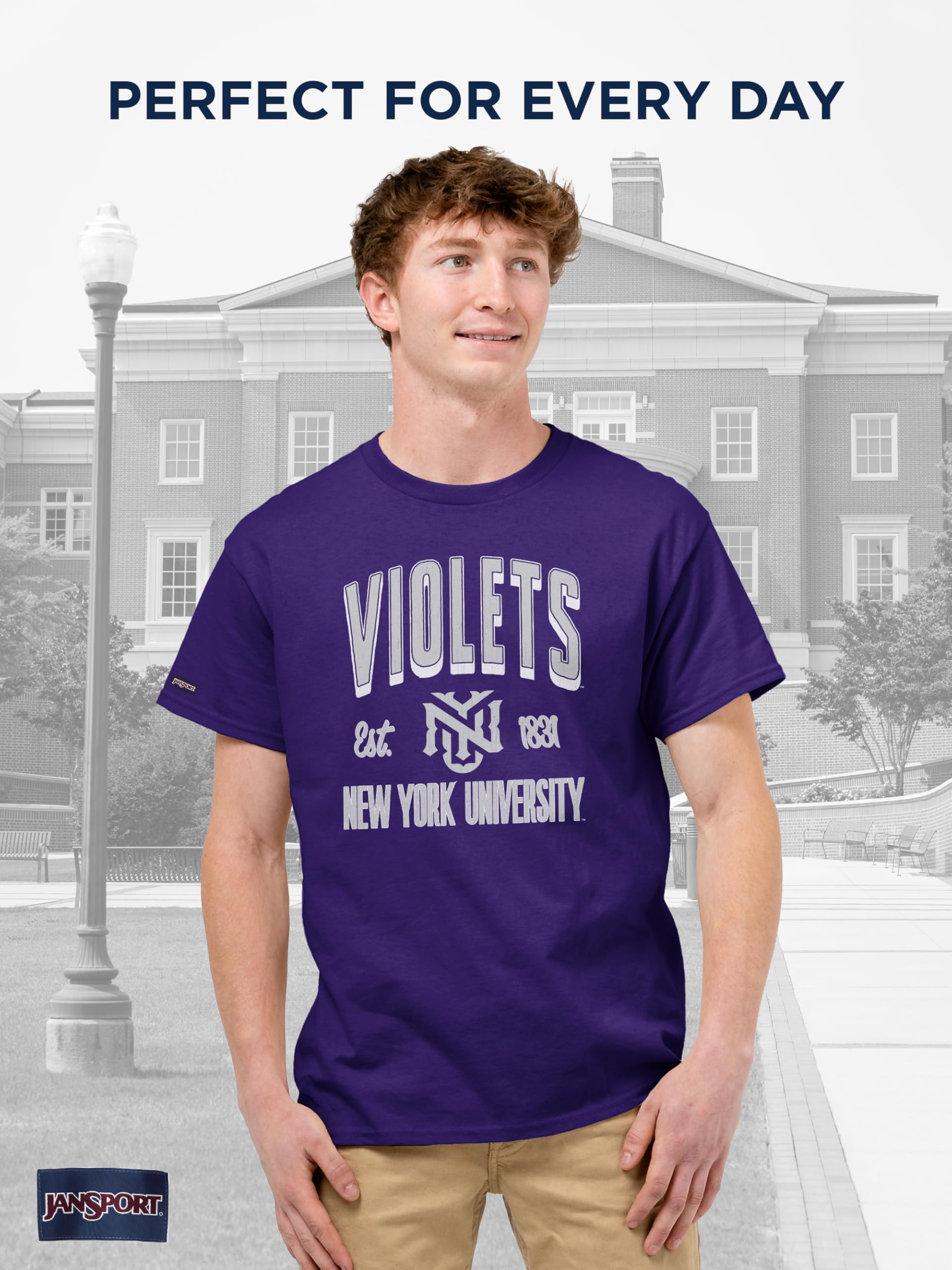 jansport-ncaa-officially-licensed-nyu-violets-campus-short-sleeve-crewneck-t-shi image 2
