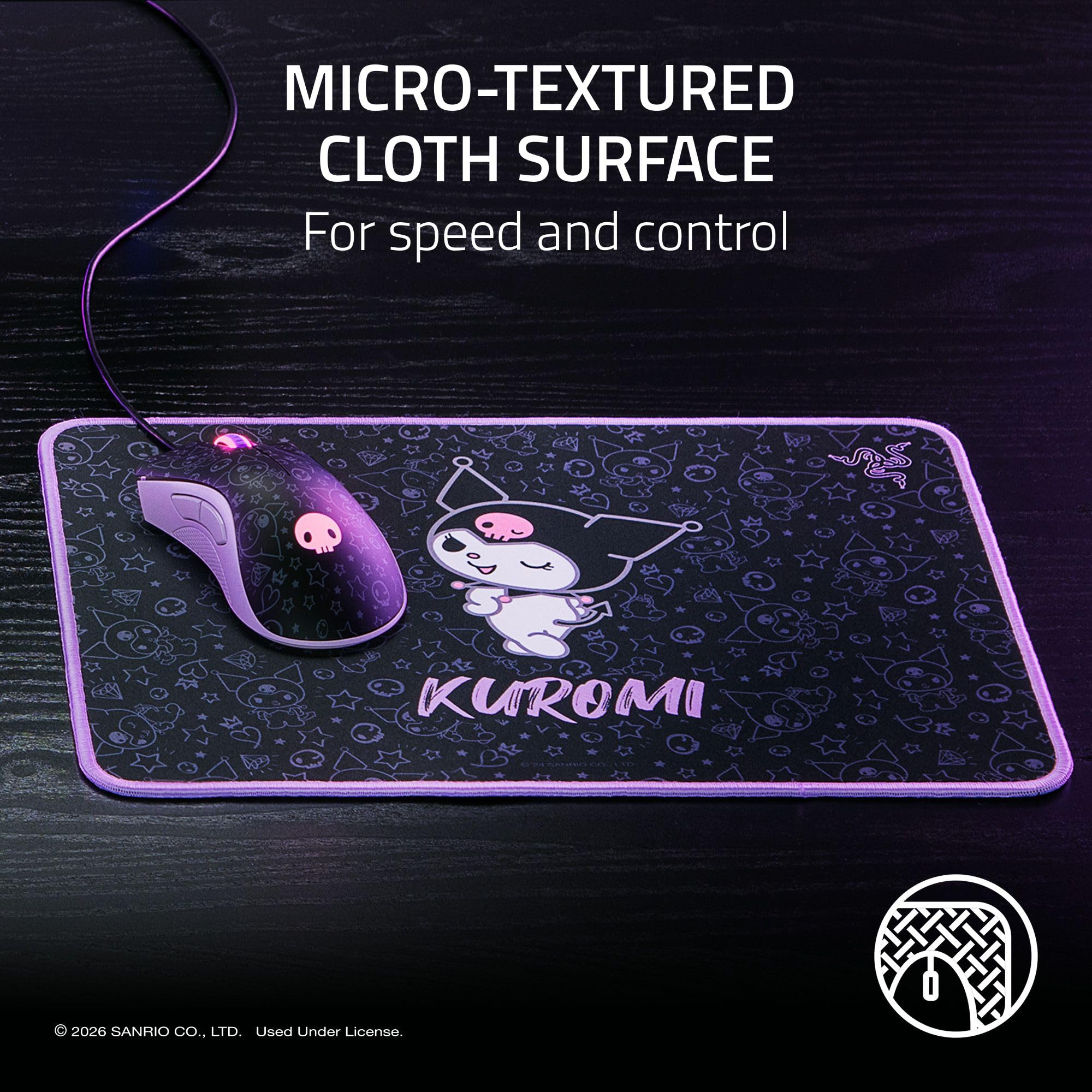 razer-goliathus-gaming-mousepad-kuromi-edition-medium-10-x-13-98-micro-textured- image 2