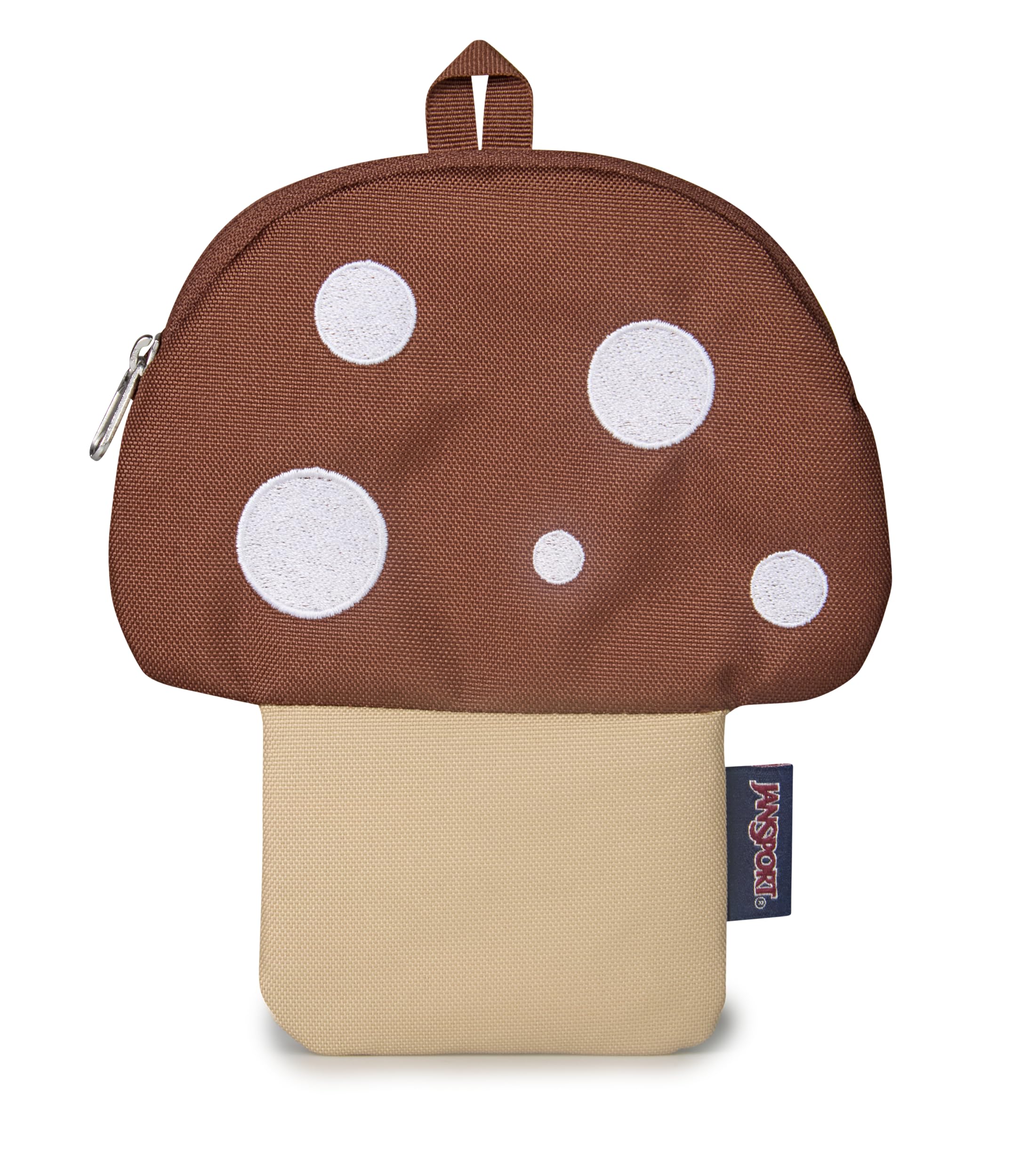 jansport-mushroom-coin-purse-toadstool-zipper-pouch-with-backpack-clip-6-9-x-3-5 image 6