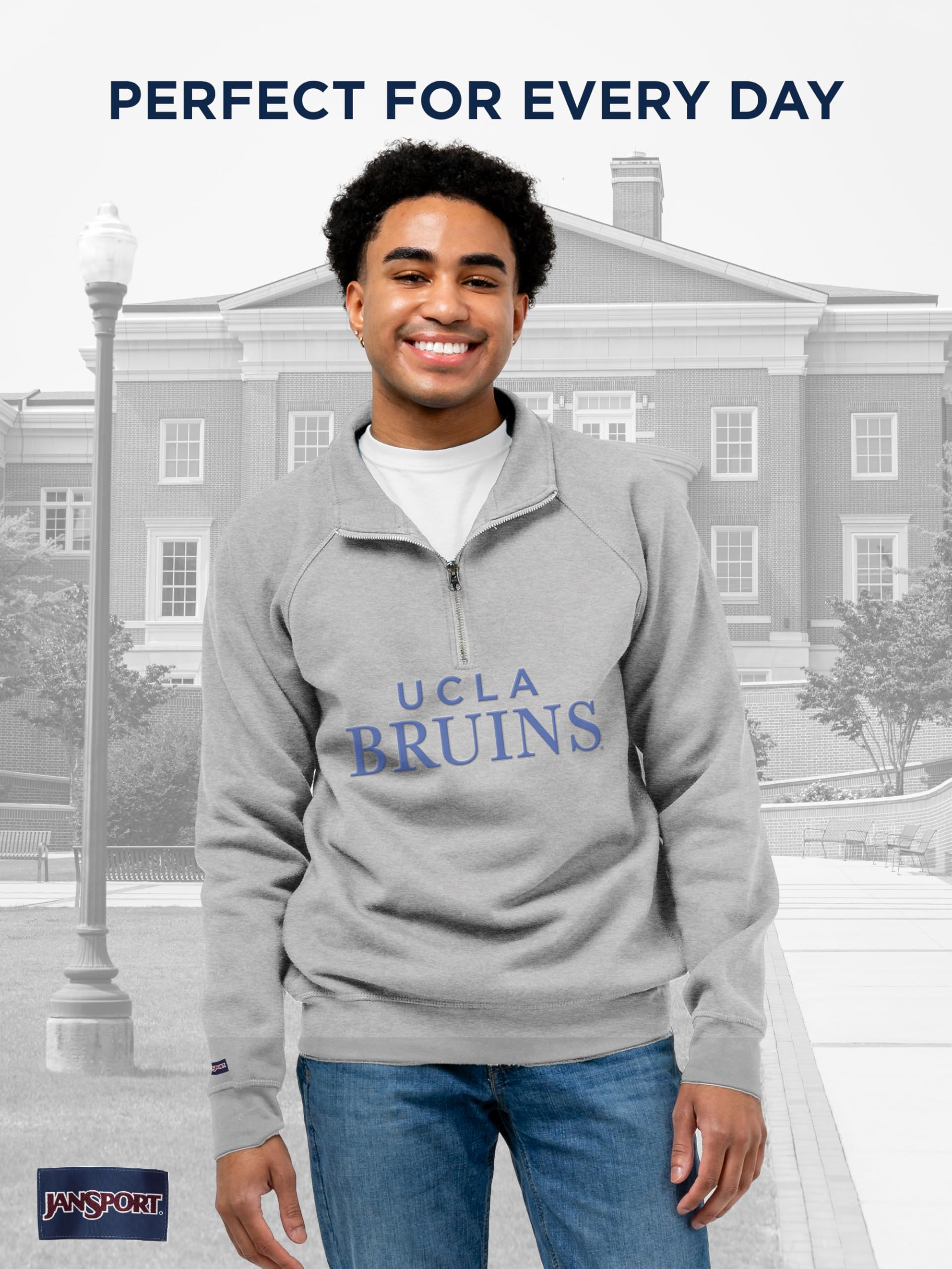 jansport-ncaa-rival-quarter-zip-sweatshirt-officially-licensed-unisex-pullover-c image 2