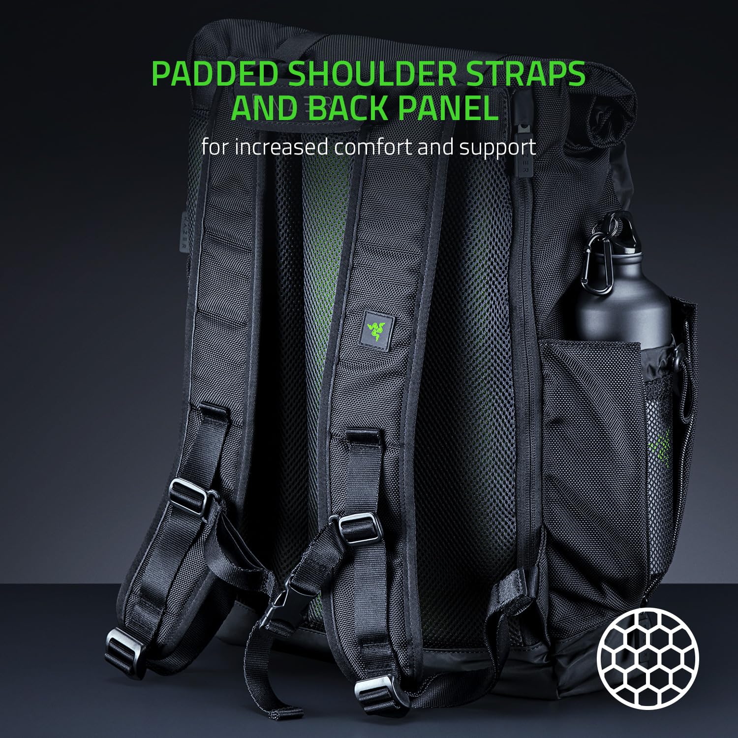 razer-recon-15-rolltop-backpack-all-weather-water-resistant-travel-pack-with-15- image 6