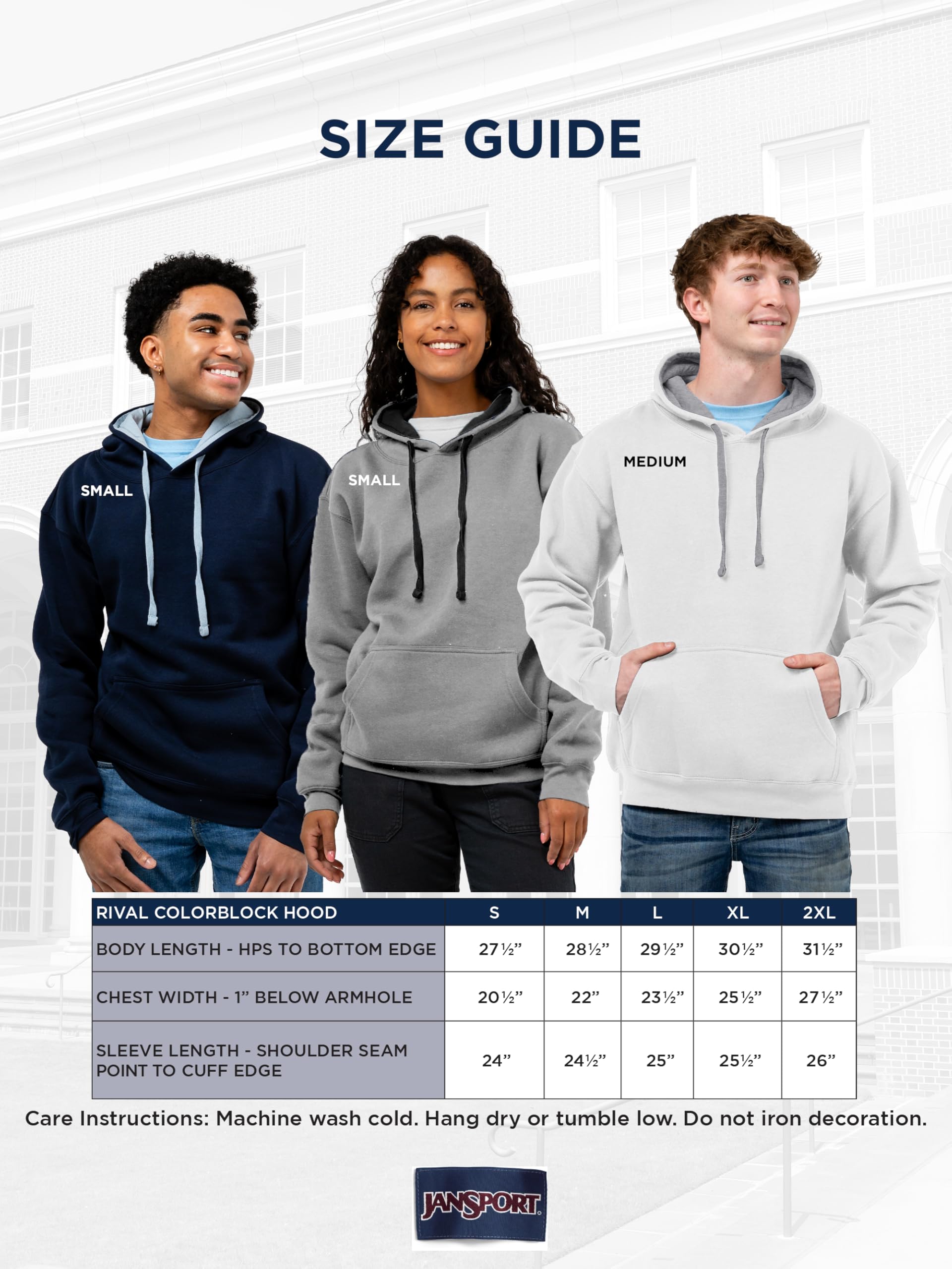 jansport-ncaa-rival-colorblock-hood-officially-licensed-unisex-fleece-pullover-h image 6