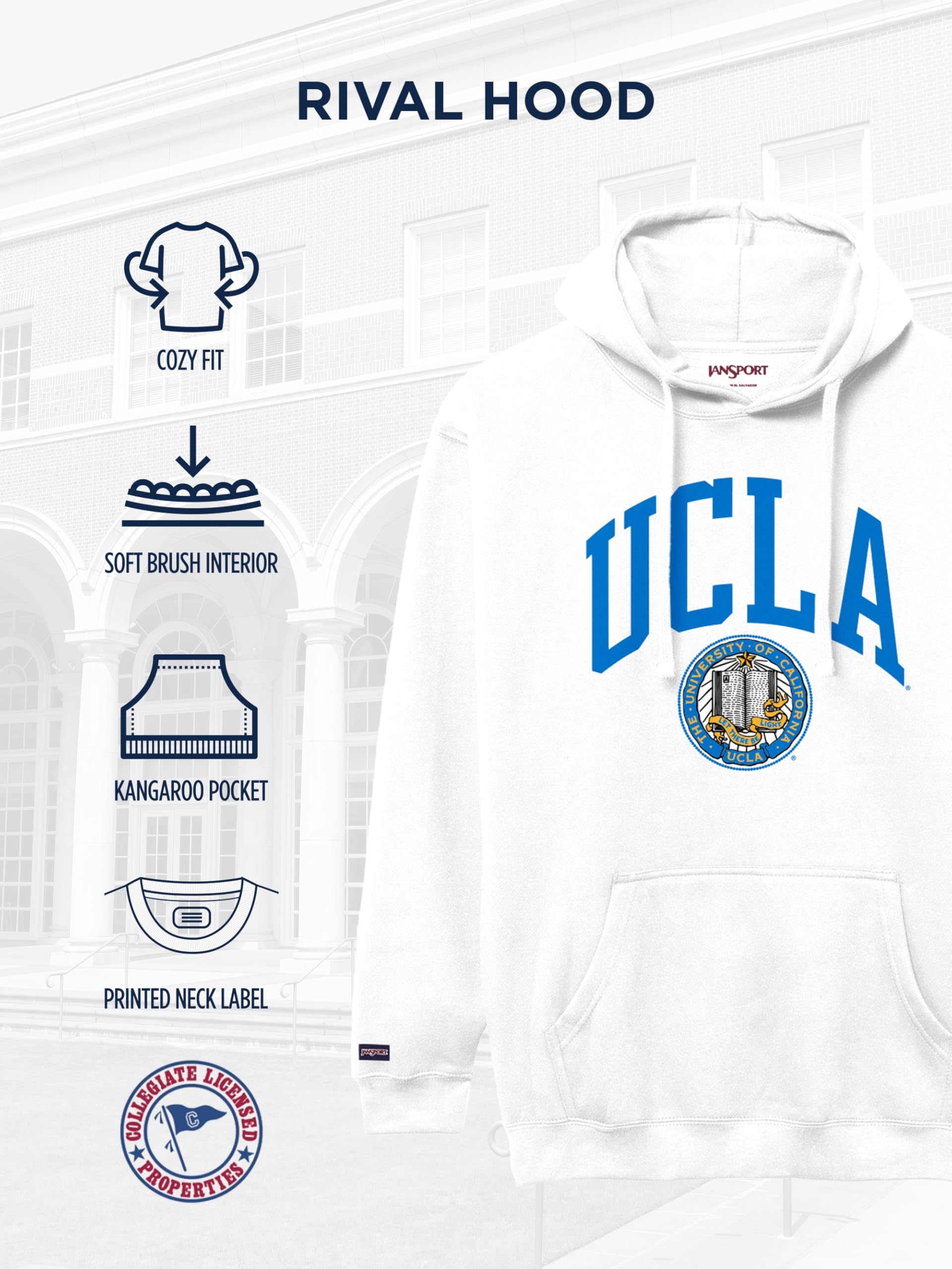 jansport-ncaa-rival-hoodie-officially-licensed-ucla-bruins-unisex-pullover-cotto image 5