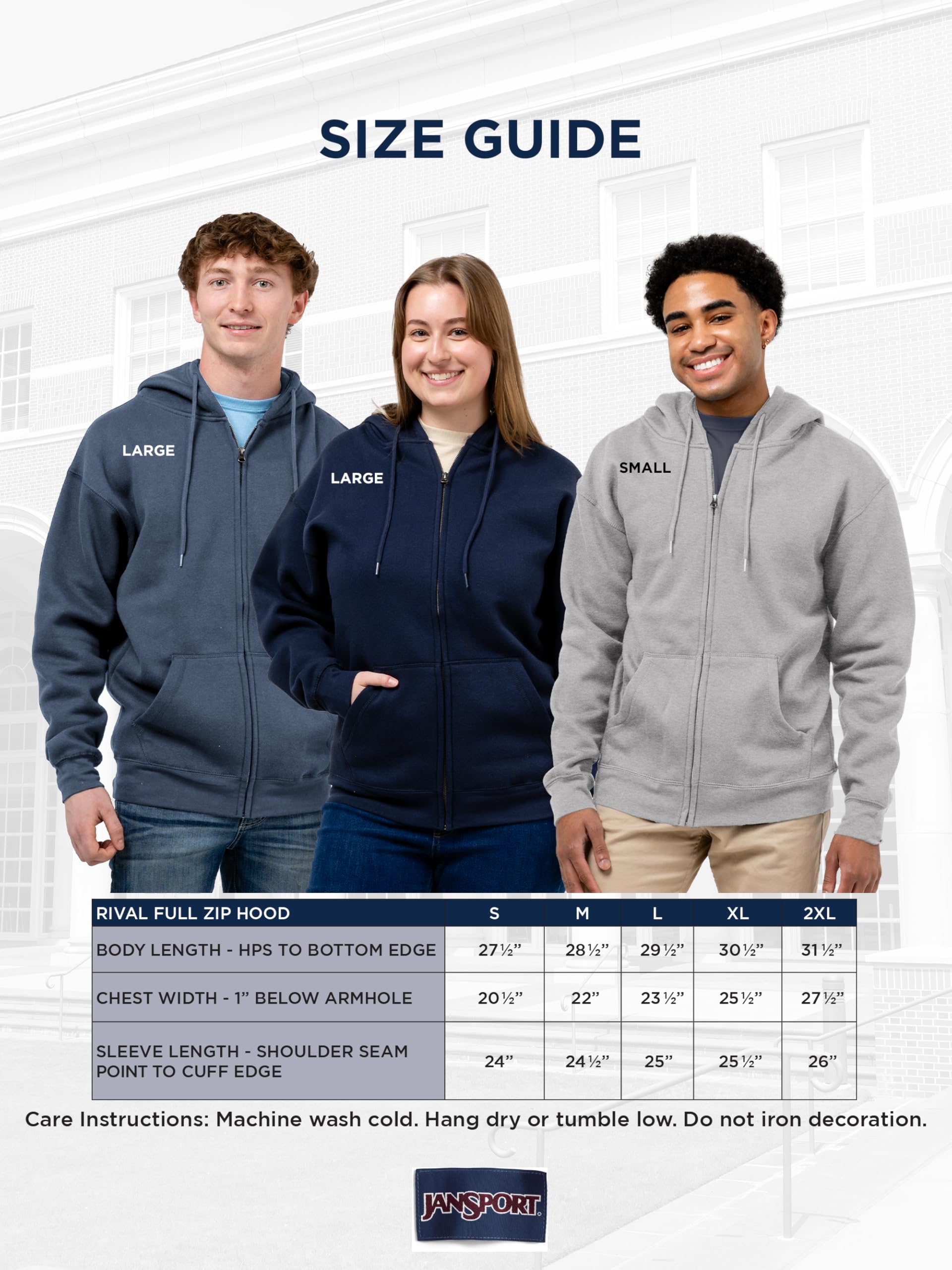 jansport-ncaa-officially-licensed-rival-full-zip-hoodie-unisex-long-sleeve-sweat image 6