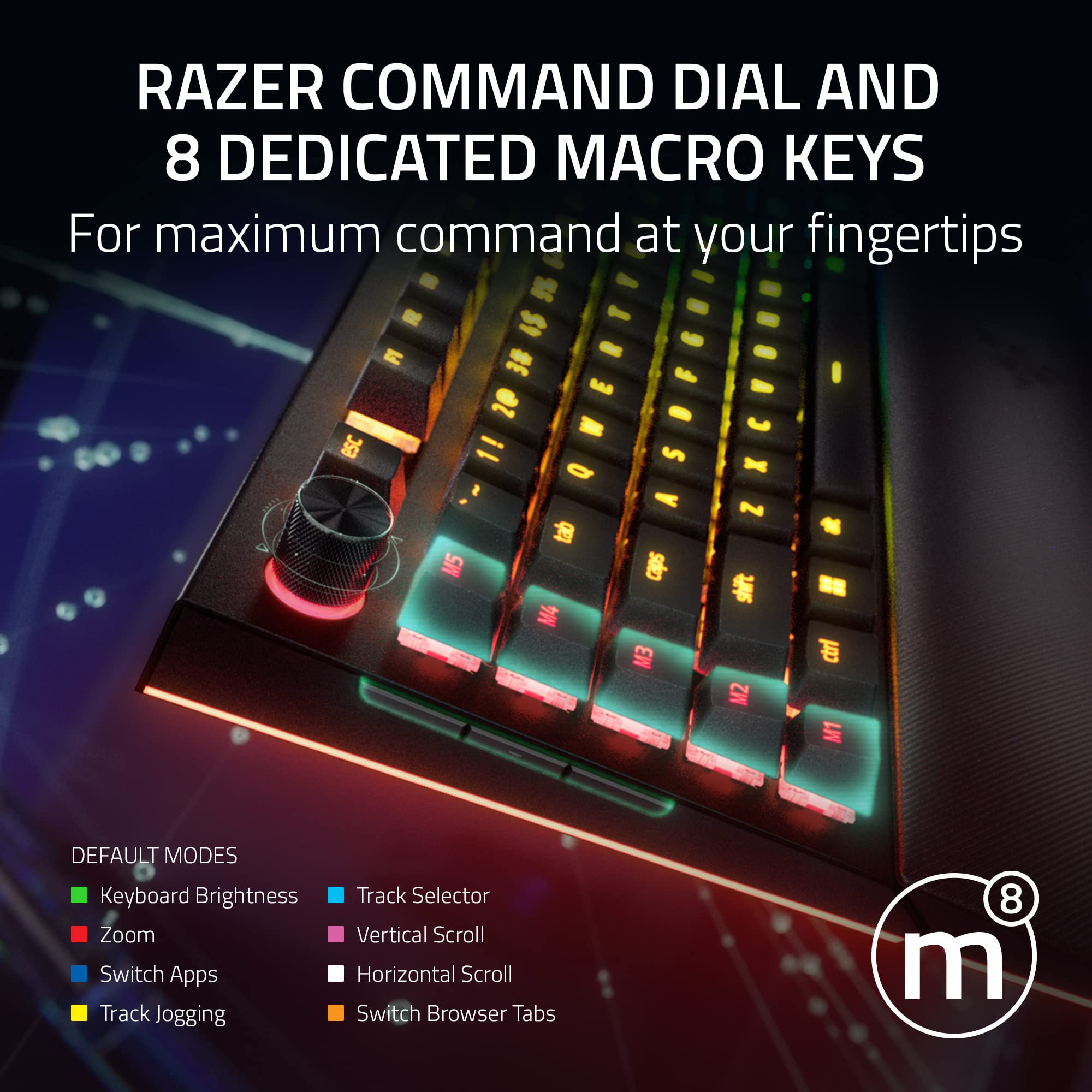 razer-blackwidow-v4-pro-wired-mechanical-gaming-keyboard-green-tactile-clicky-sw image 4