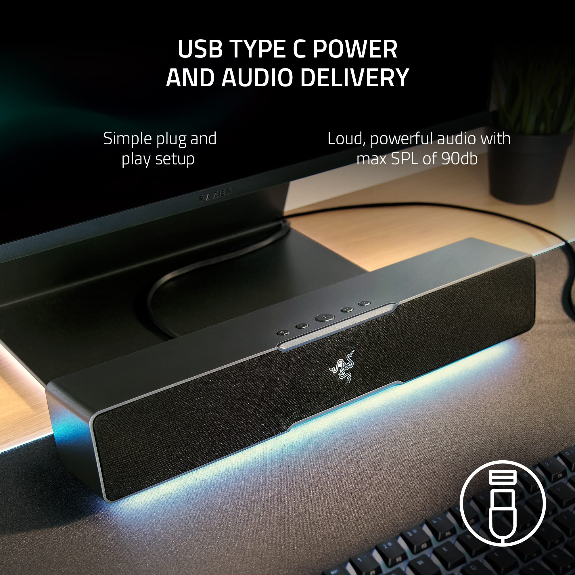 razer-leviathan-v2-x-pc-soundbar-compact-design-full-range-drivers-chroma-rgb-us image 4