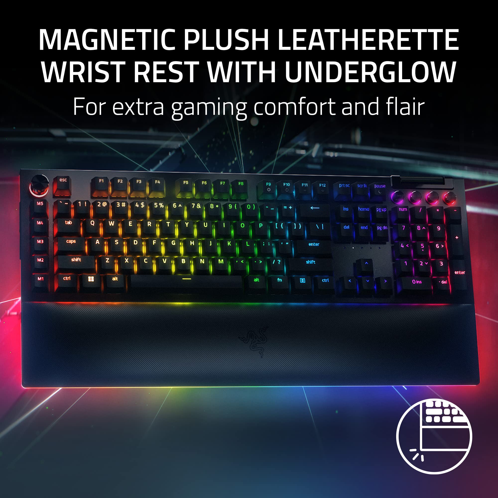 razer-blackwidow-v4-pro-wired-mechanical-gaming-keyboard-green-tactile-clicky-sw image 5