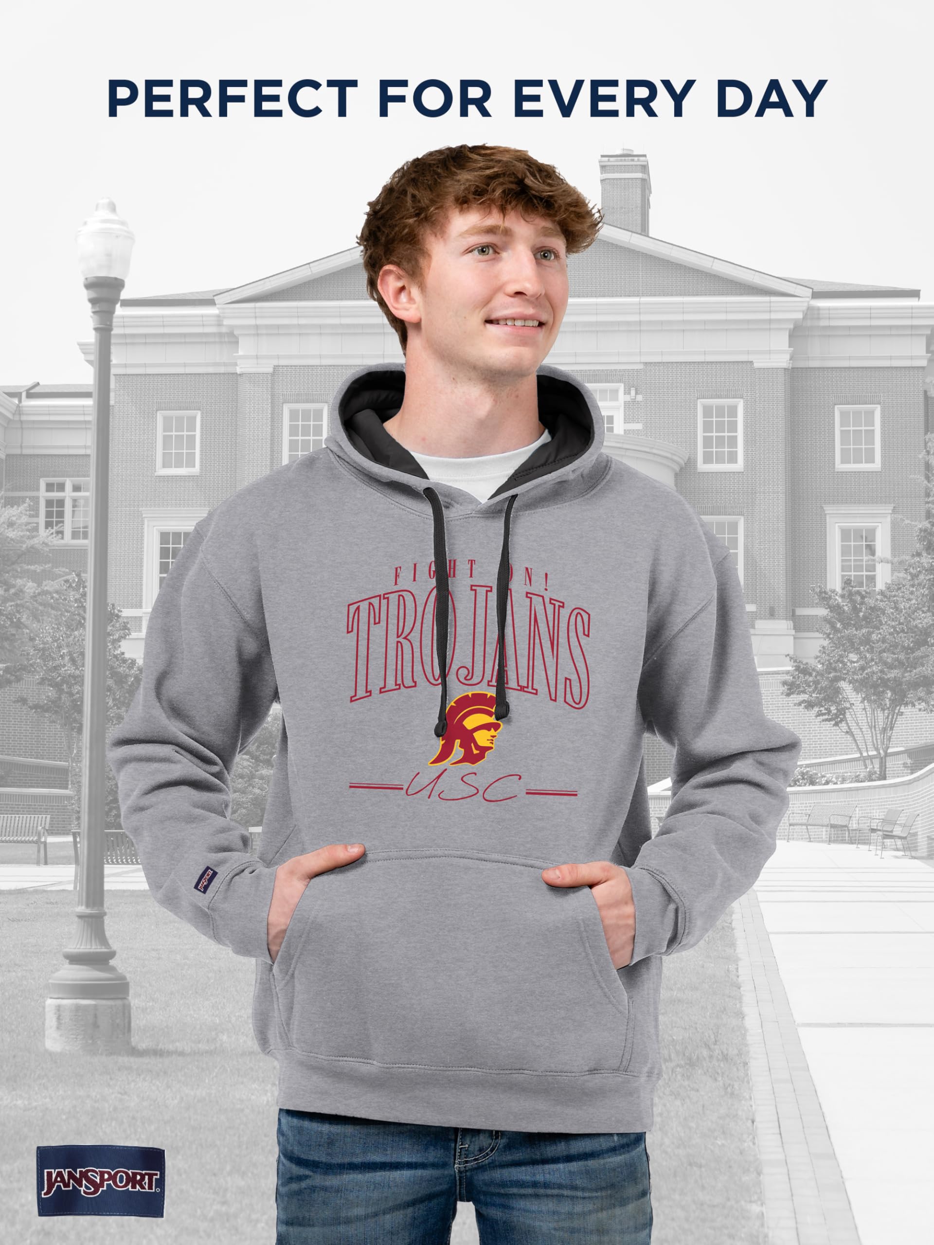 jansport-ncaa-rival-colorblock-hood-officially-licensed-unisex-fleece-pullover-h image 2