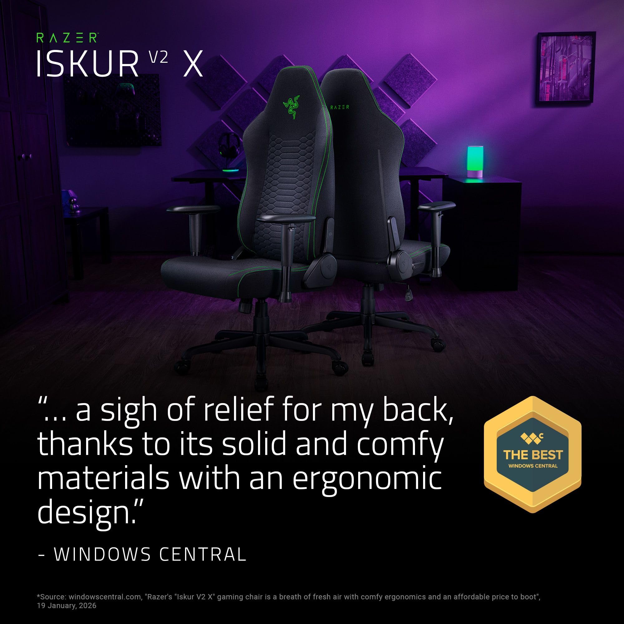 razer-iskur-v2-x-ergonomic-gaming-chair-l33t-edition-with-built-in-lumbar-suppor image 4