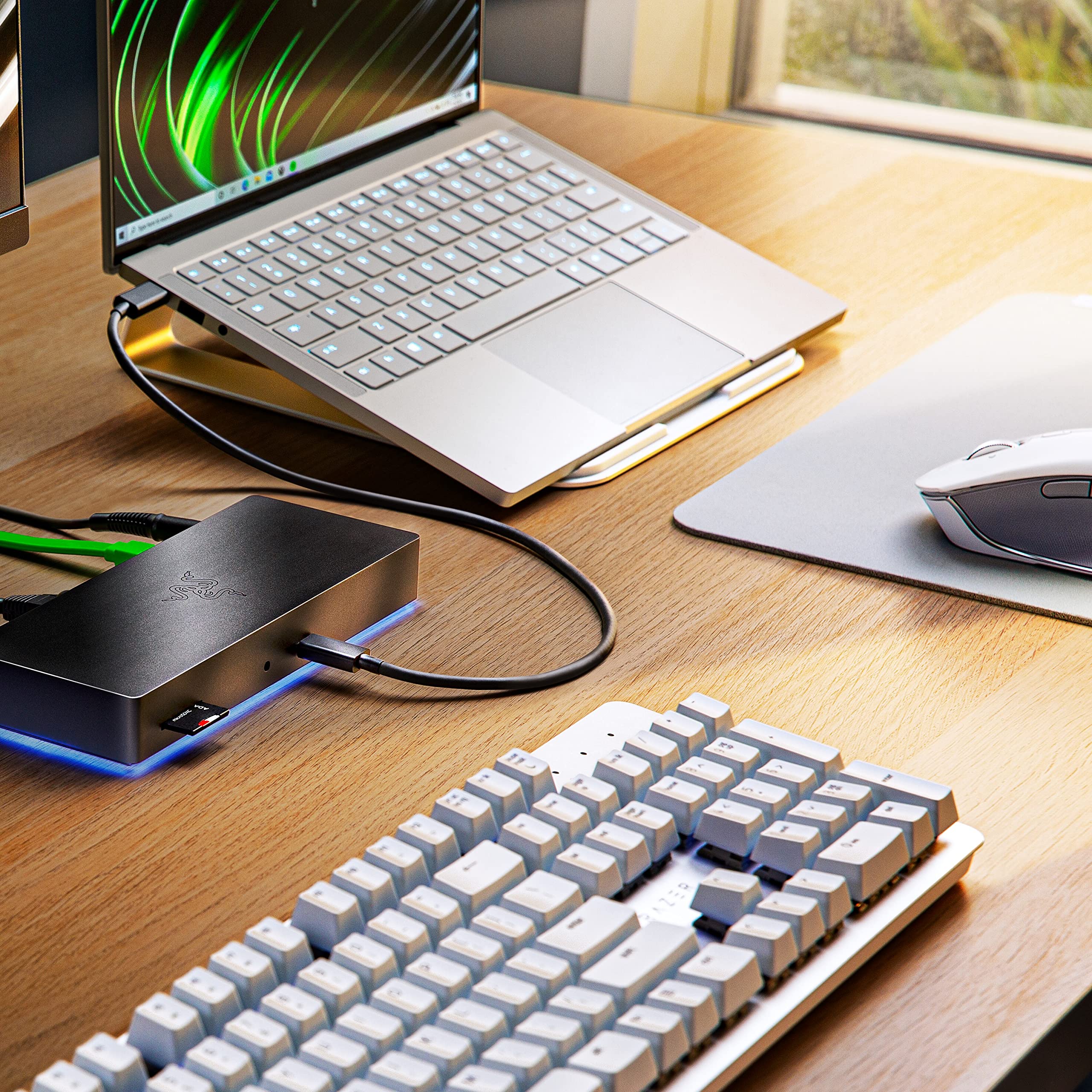 razer-laptop-stand-mercury-white-ergonomic-18-anodized-aluminum-riser-for-laptop image 2