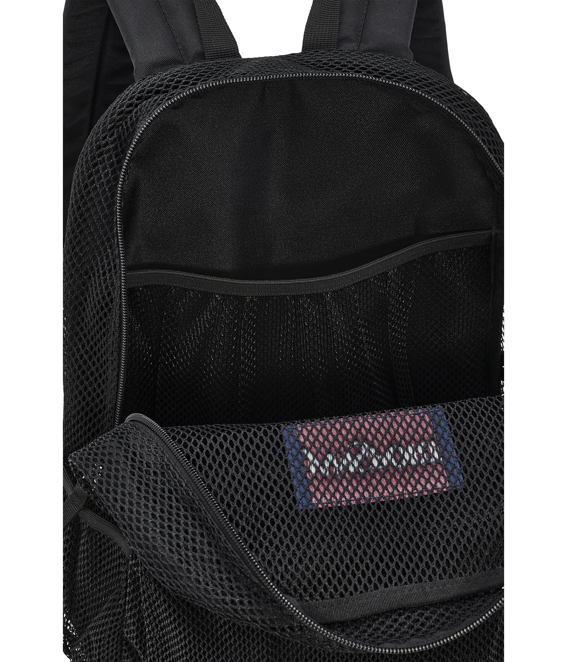 jansport-eco-mesh-backpack-red-tape-black-semi-transparent-17-x-12-5-x-6-recycle image 7