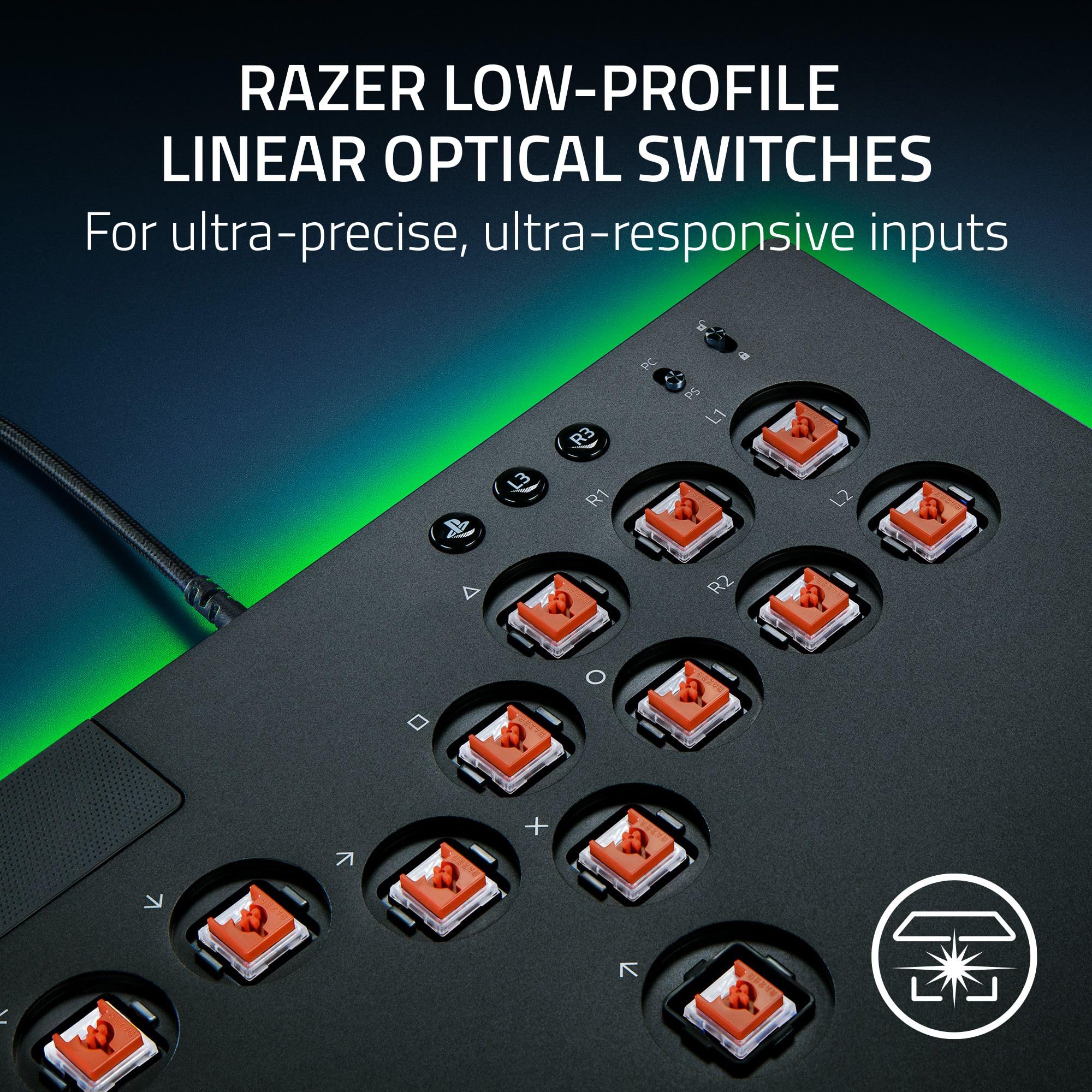 razer-kitsune-all-button-arcade-fighting-game-controller-ps5-pc-low-profile-opti image 3