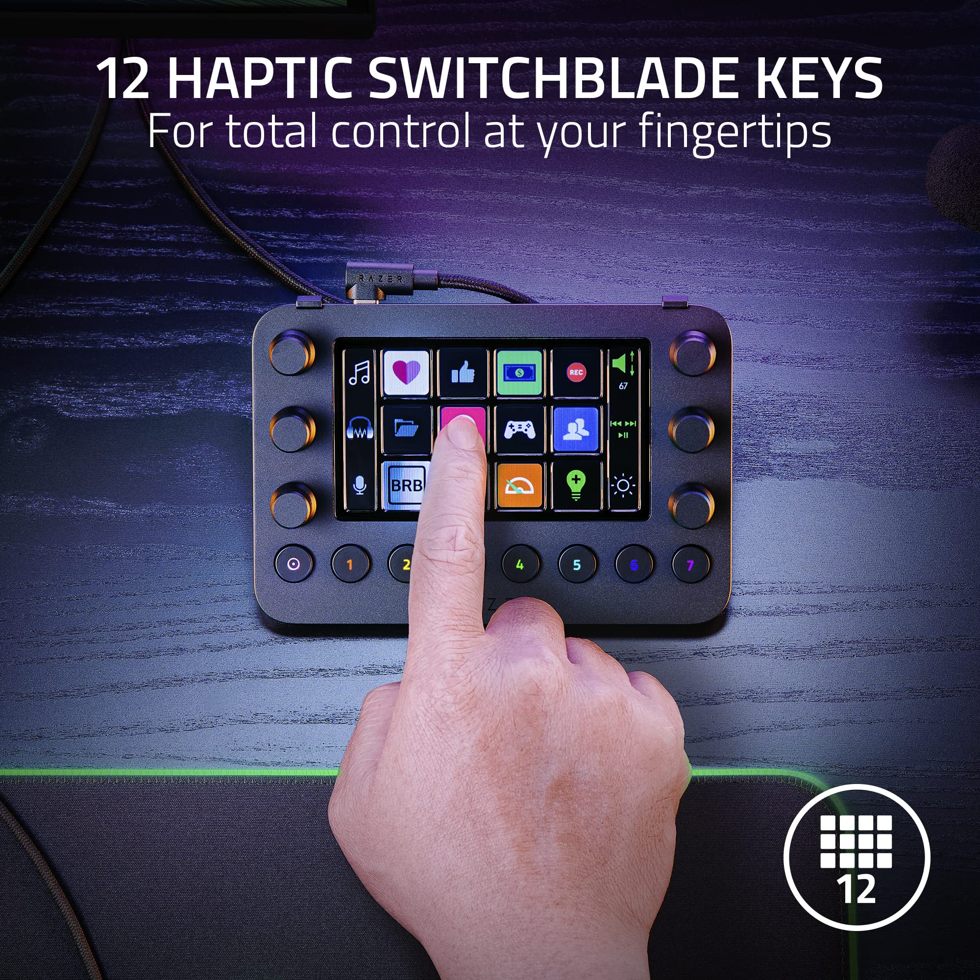 razer-stream-controller-all-in-one-streaming-keypad-12-haptic-switchblade-keys-6 image 3