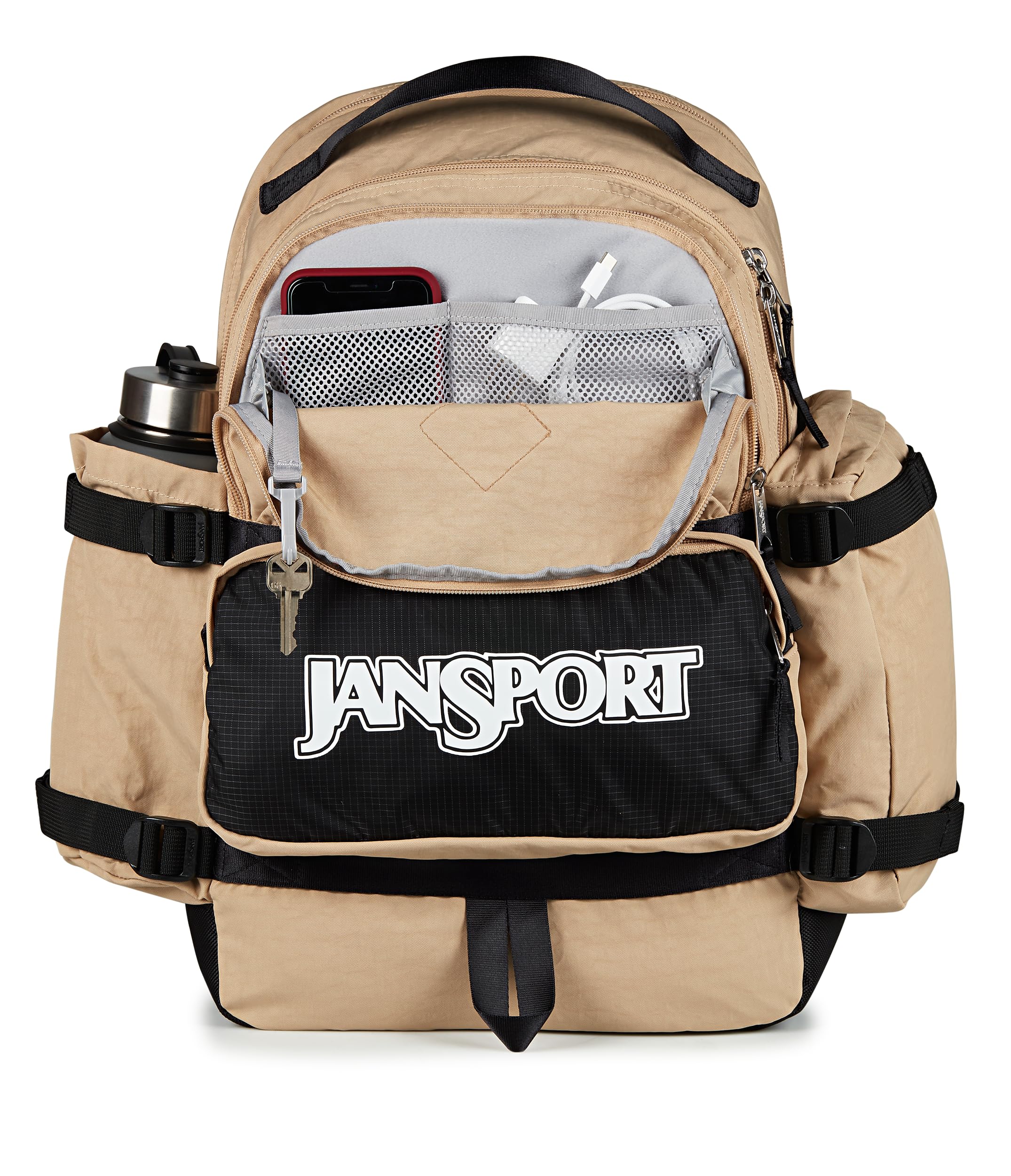 jansport-seattle-pack-backpack-travertine-15-laptop-sleeve-dual-water-bottle-poc image 5