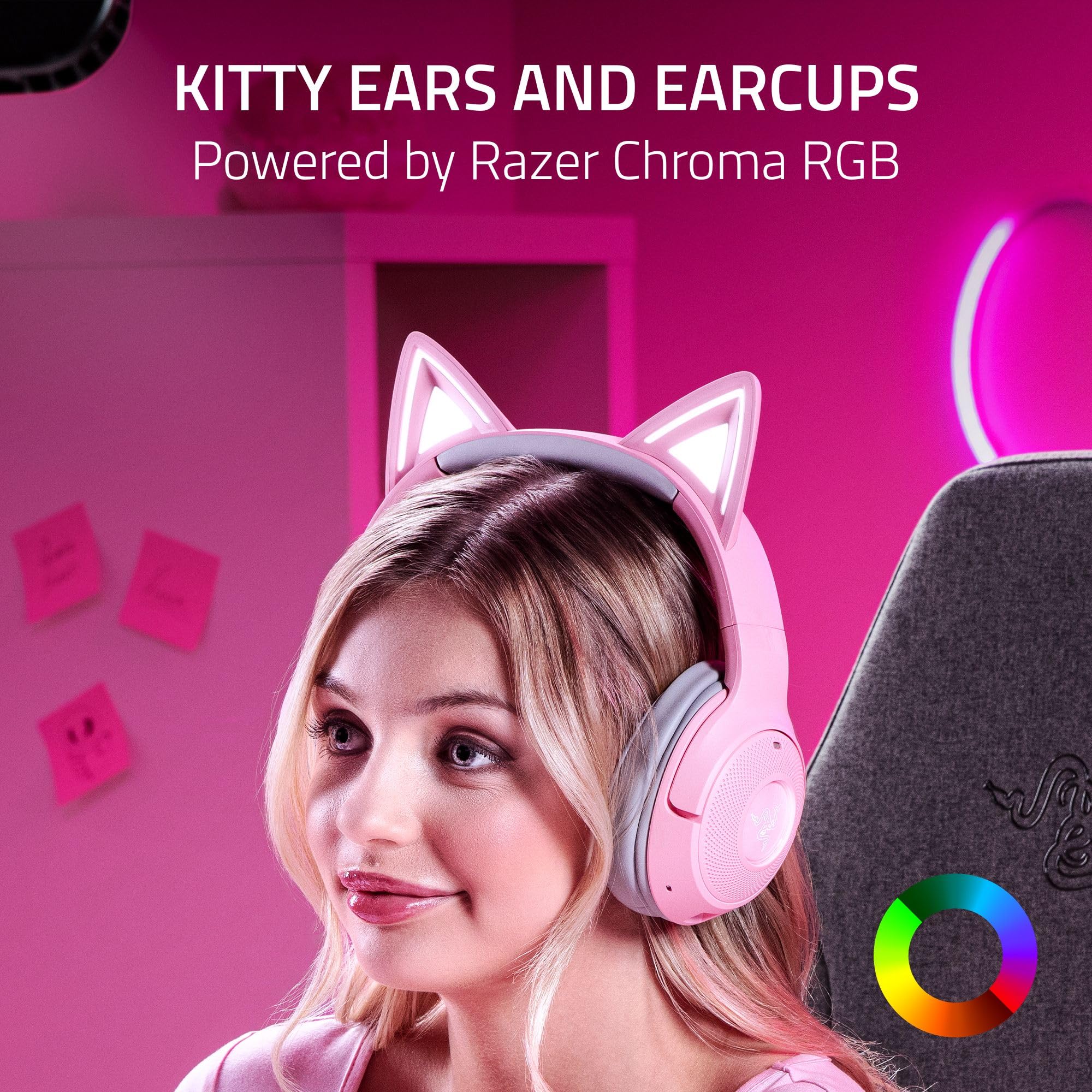 razer-kraken-kitty-v2-bt-wireless-rgb-gaming-headset-chroma-kitty-ears-bluetooth image 2